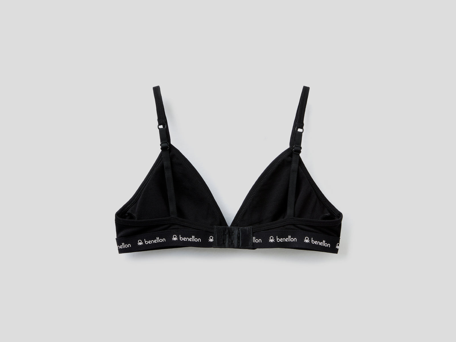 Reggiseno a triangolo con elastico logato da donna nero 2 | Benetton Outlet