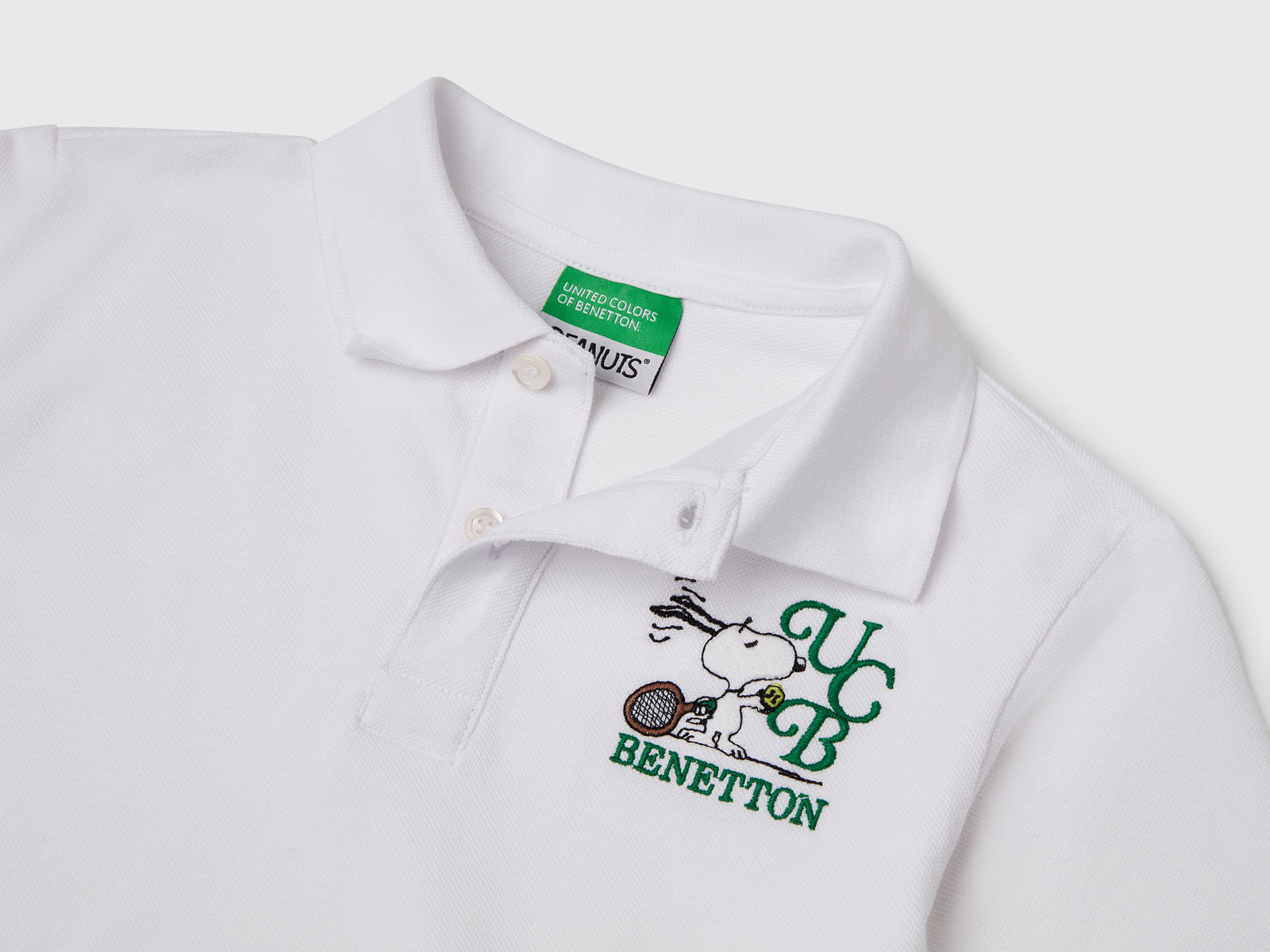 Polo con ricamo Snoopy ©Peanuts da bambino bianco 3 | Benetton Outlet