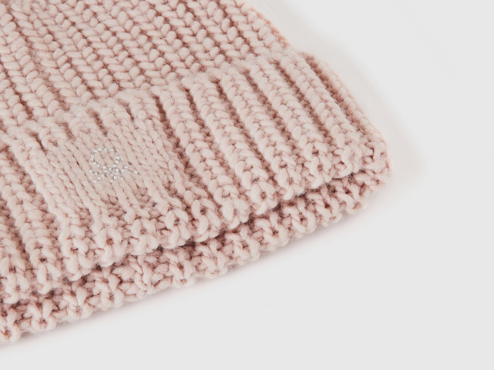 Berretto con logo in strass da bambina rosa 3 | Benetton Outlet