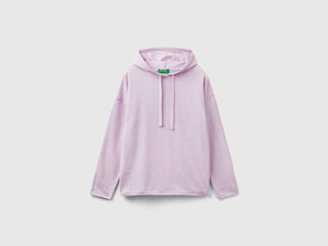 Maglia chiaro misto cashmere con cappuccio
