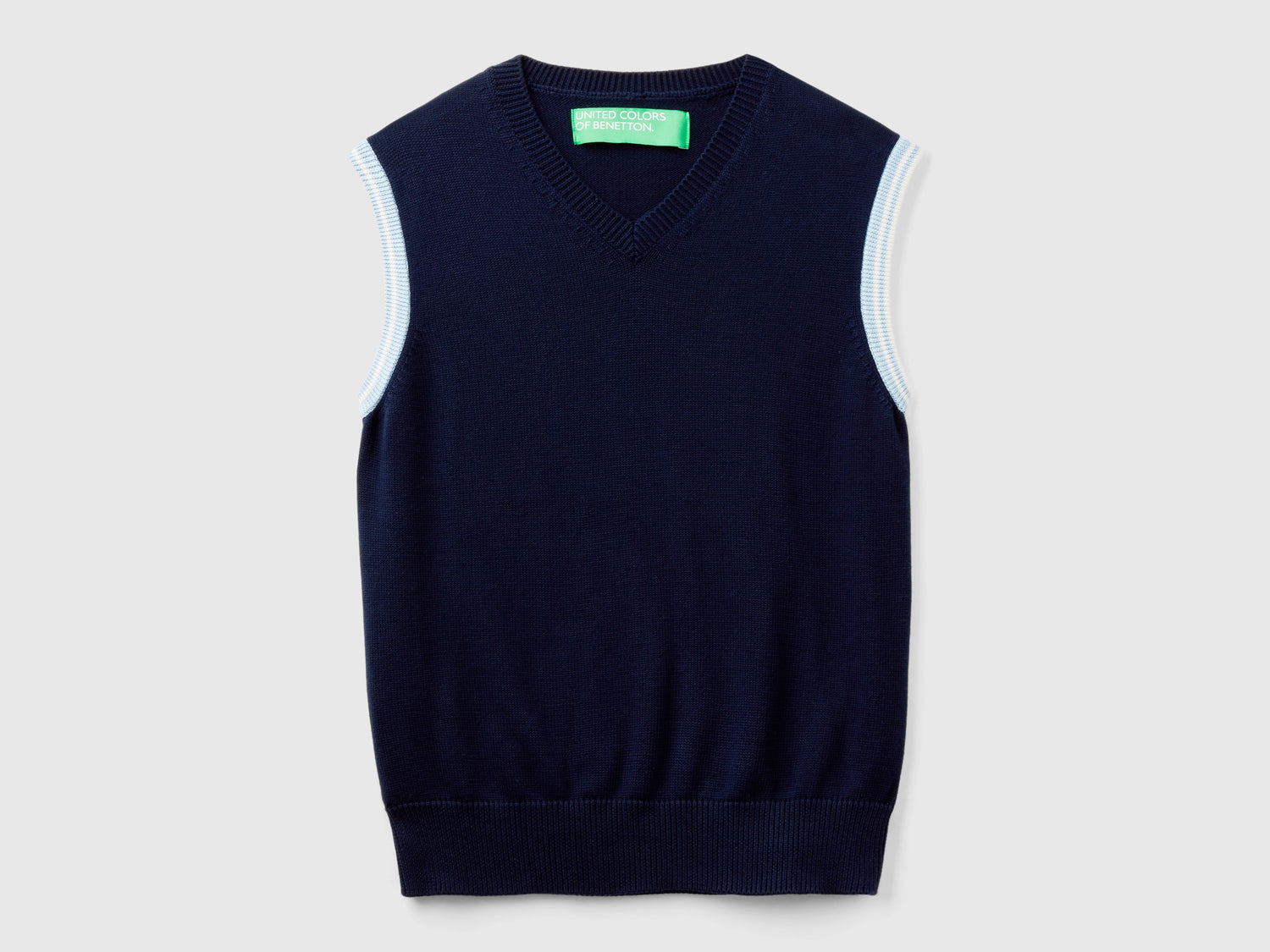 Gilet regular fit 100% cotone da uomo blu scuro | Benetton Outlet