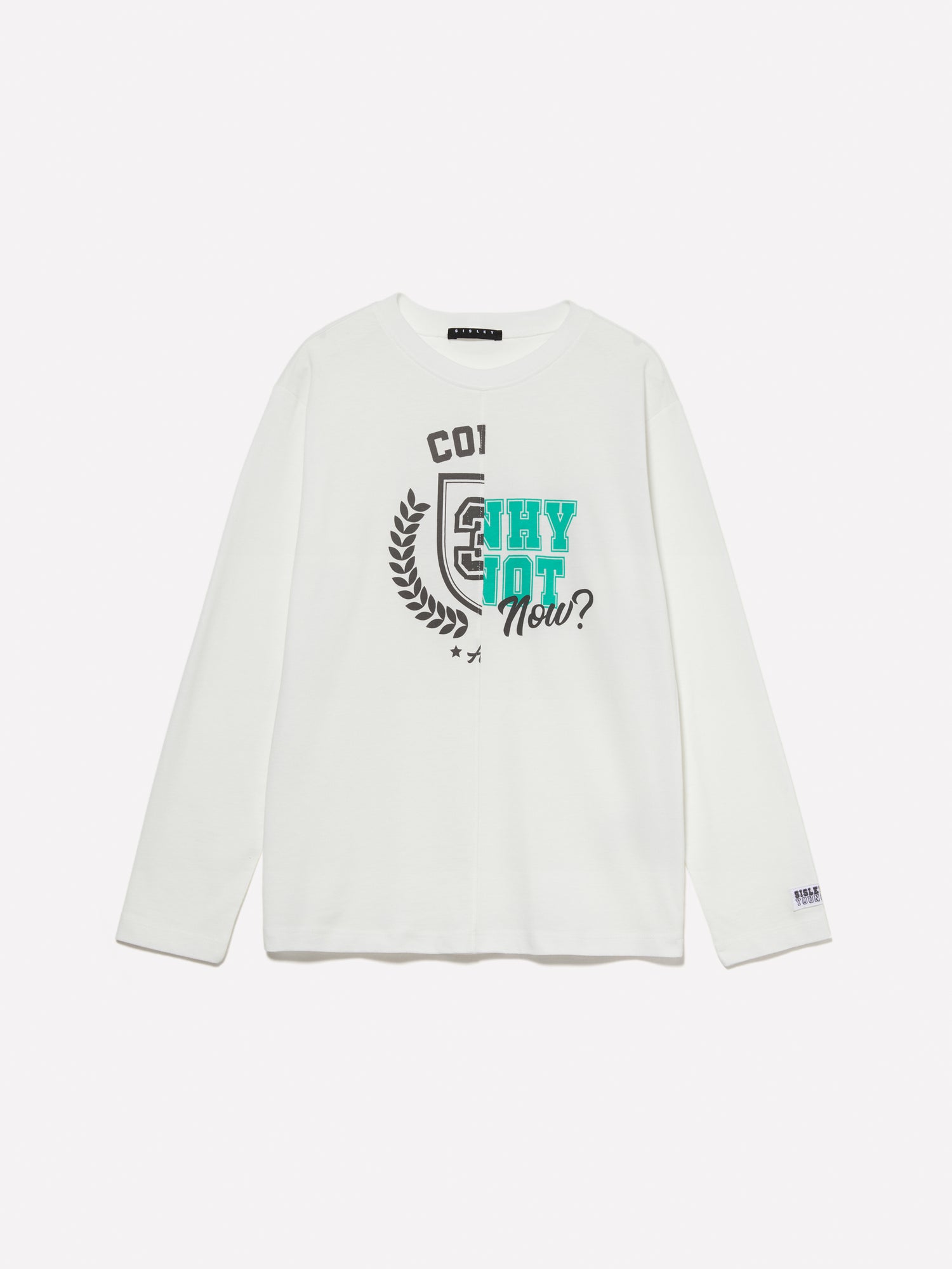 T-shirt color block con stampa da bambino bianco | Sisley young Outlet