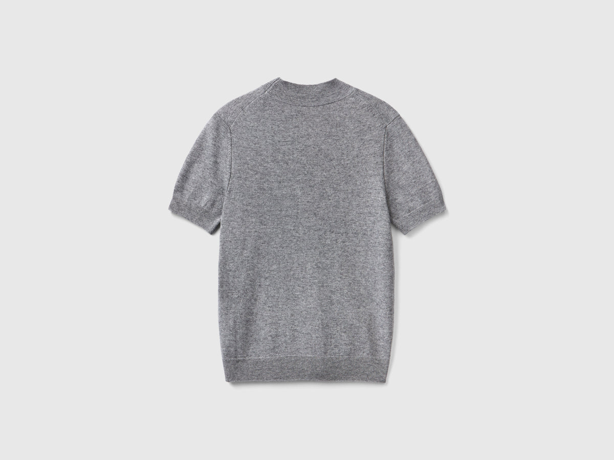 Maglia a manica corta in misto cashmere