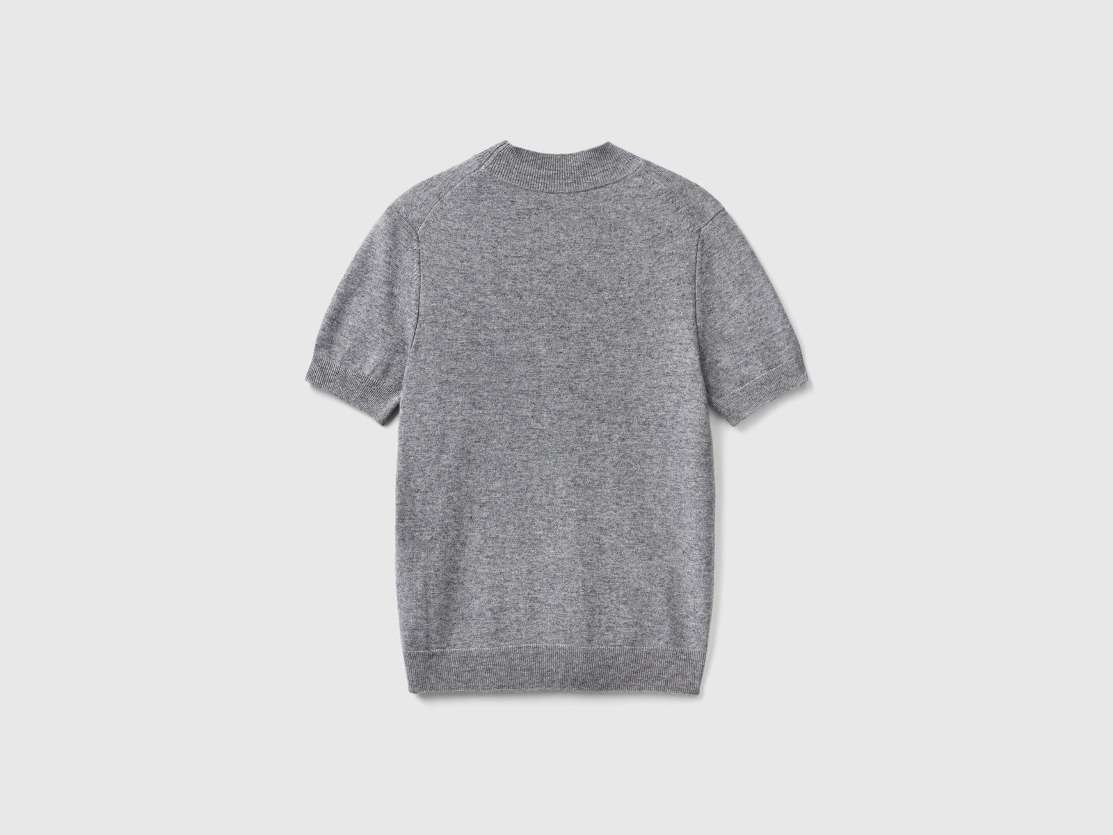 Maglia a manica corta in misto cashmere da donna grigio chiaro 2 | Benetton Outlet