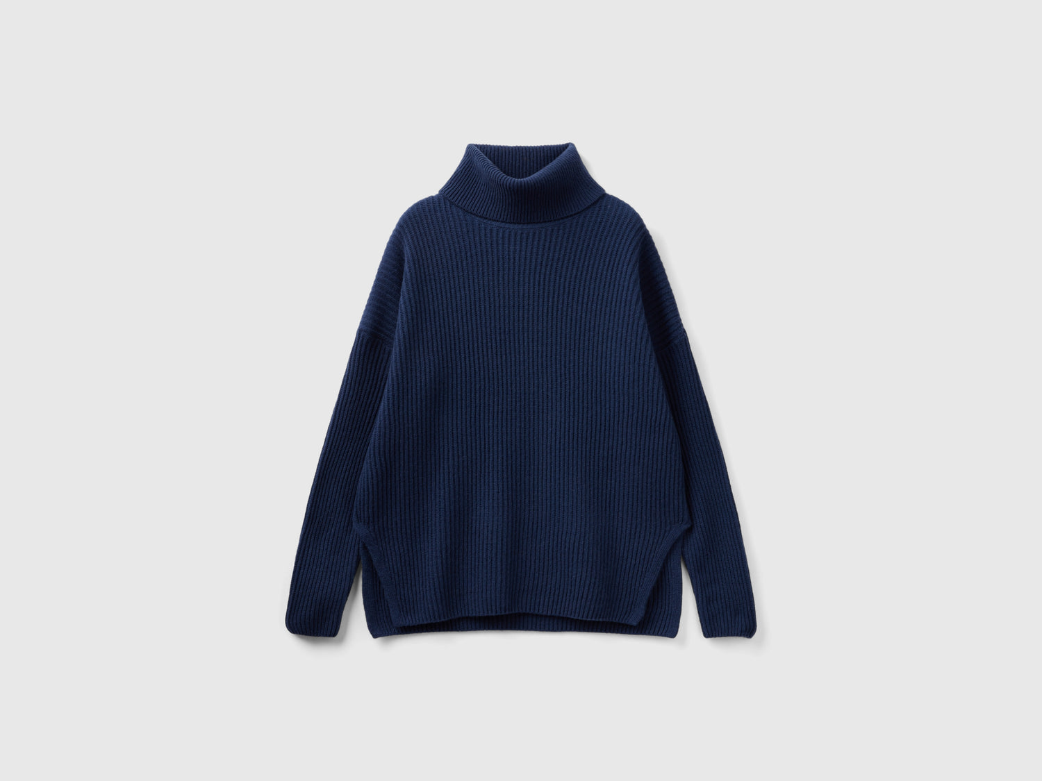 Dolcevita con collo ampio da donna blu scuro | Benetton Outlet