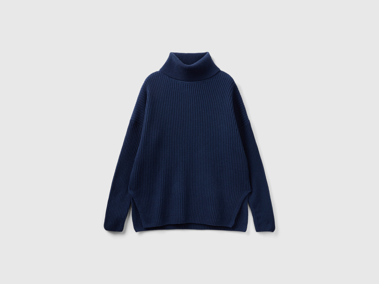 Dolcevita con collo ampio da donna blu scuro | Benetton Outlet