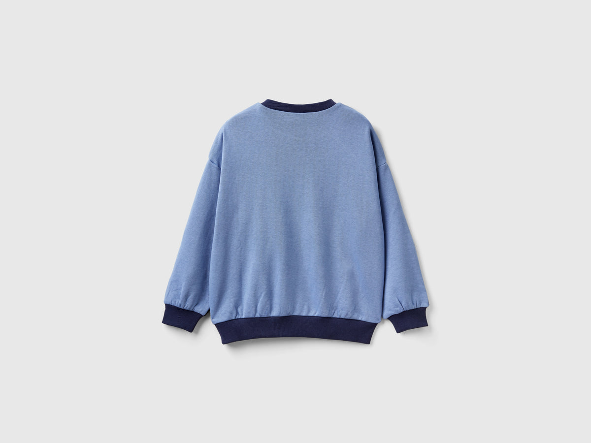 Felpa color block con stampa