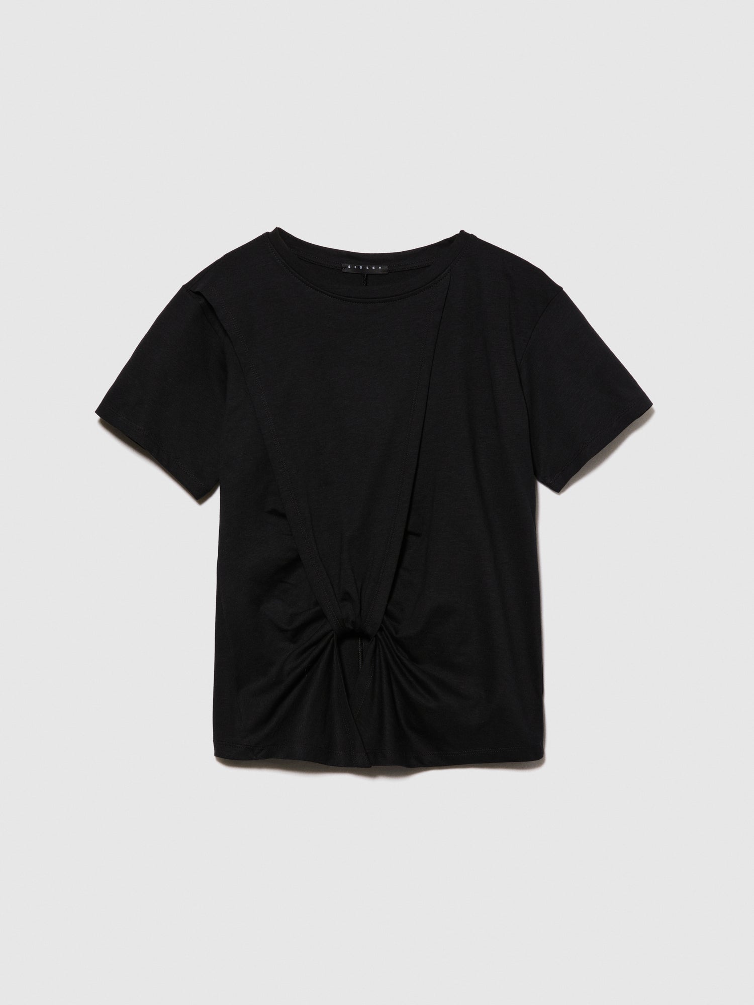 T-shirt con annodo da donna nero | Sisley Outlet