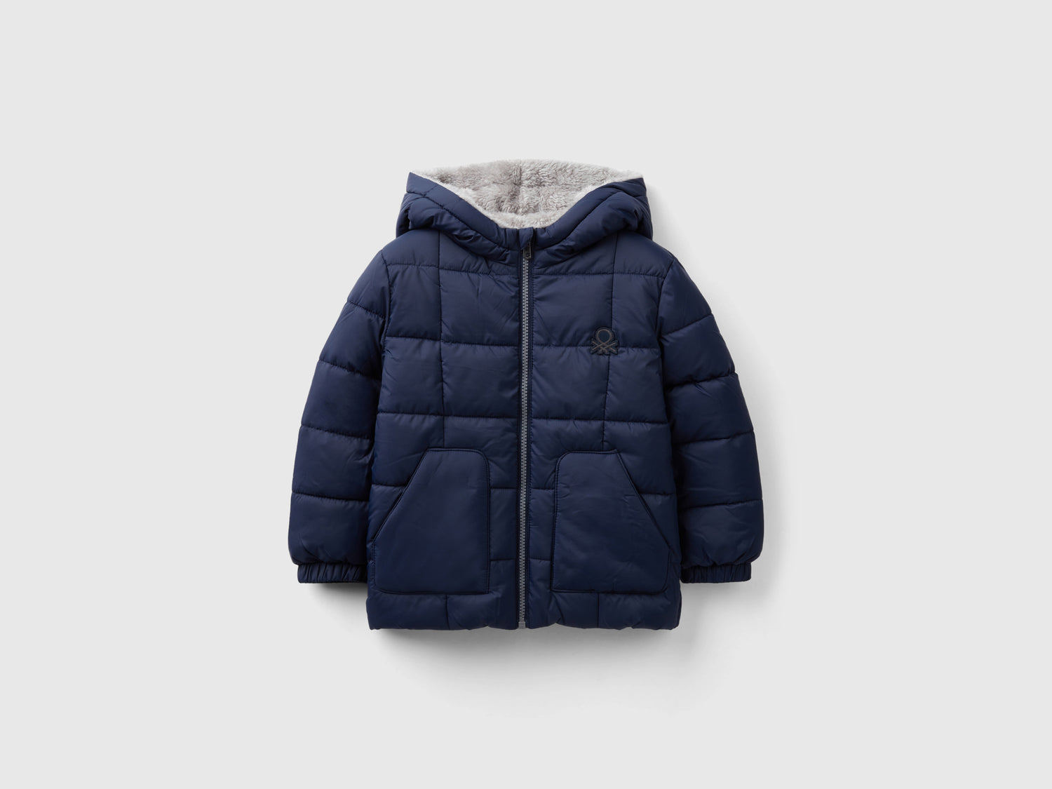 Giubbotto con interno orsetto da bimbo blu scuro | Benetton Outlet