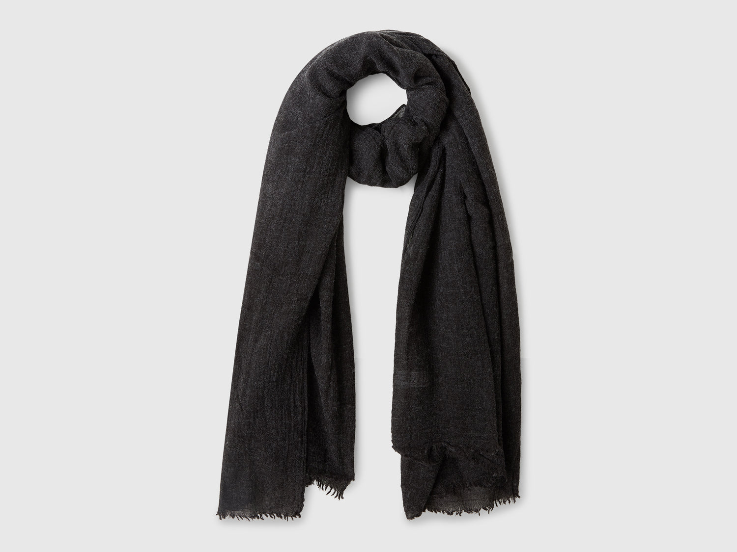 Sciarpa leggera in misto lana da uomo nero | Benetton Outlet