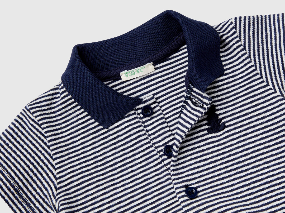 Body a polo in cotone elasticizzato
