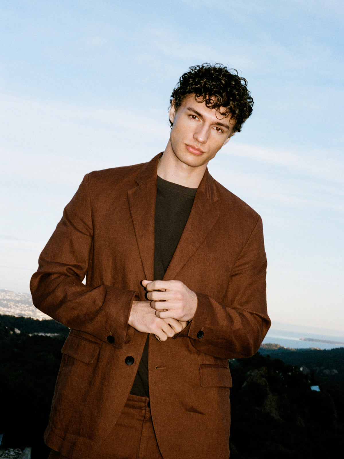 Blazer scuro 100% lino