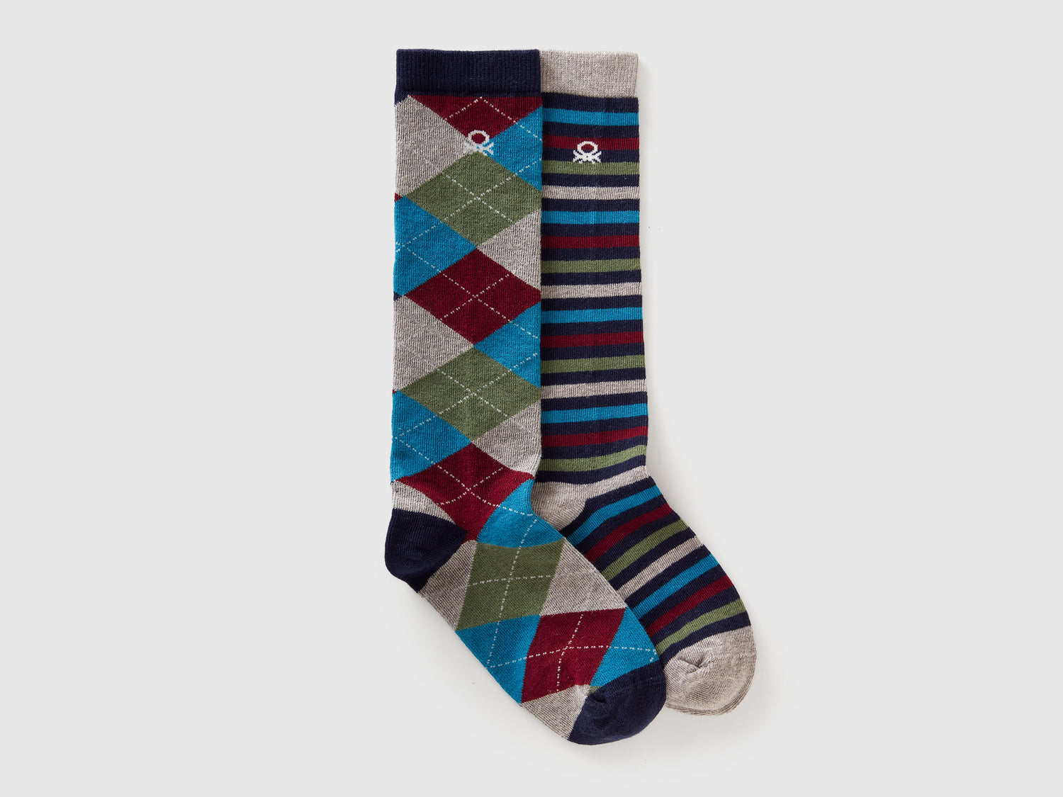 Due paia di calzini alti fantasia da bambino multi-color | Benetton Outlet