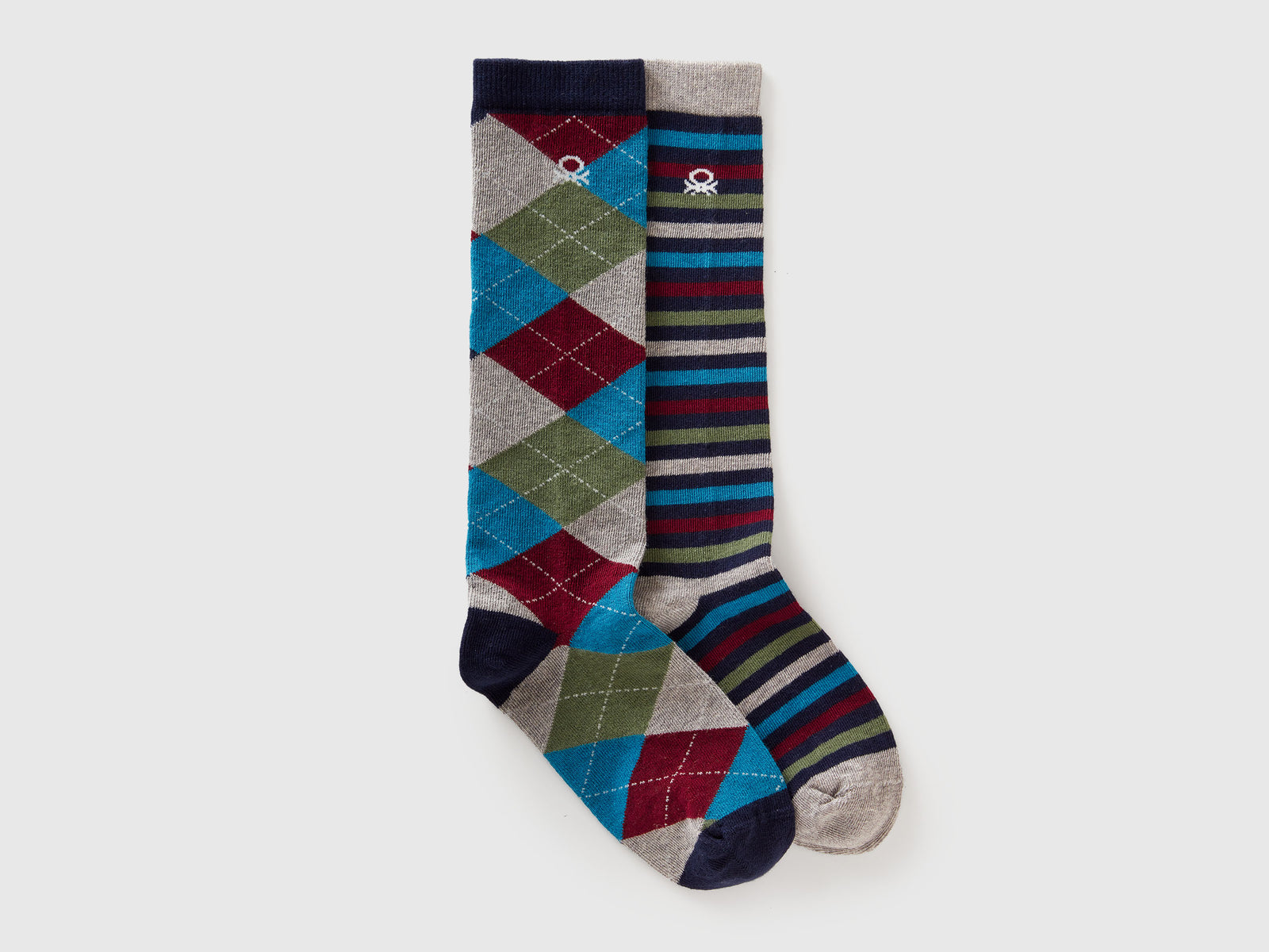 Due paia di calzini alti fantasia da bambino multi-color | Benetton Outlet
