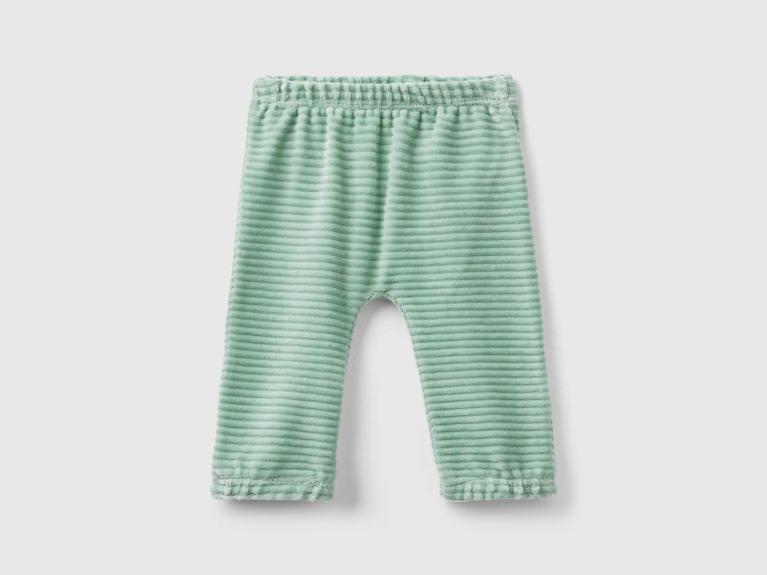 Pantaloni in ciniglia con ricamo da neonato verde | Benetton Outlet