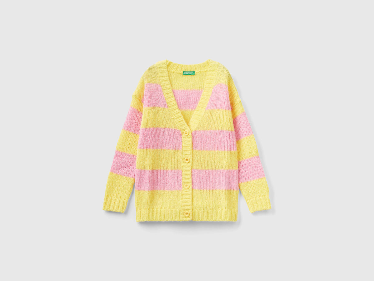 Cardigan a righe bicolor