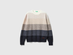 Maglia a righe in pura lana Shetland