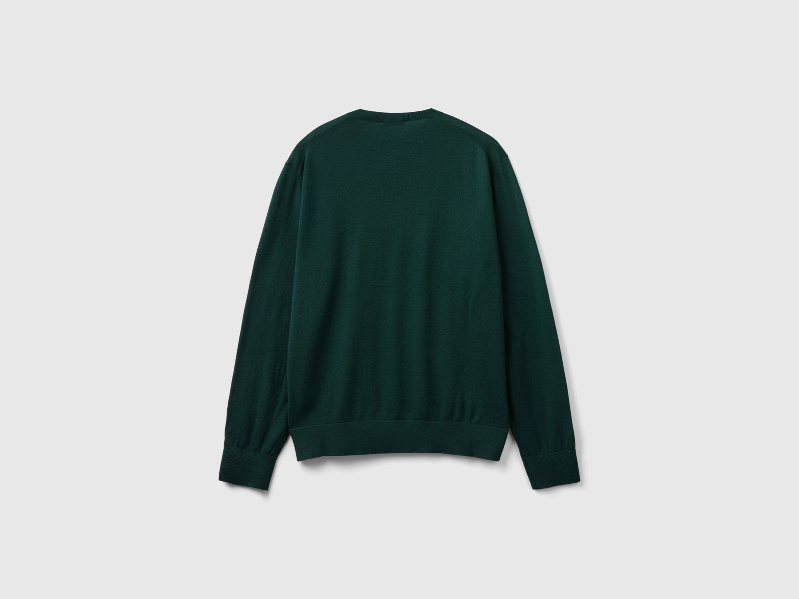 Maglia in pura lana Merino da uomo verde scuro 2 | Benetton Outlet