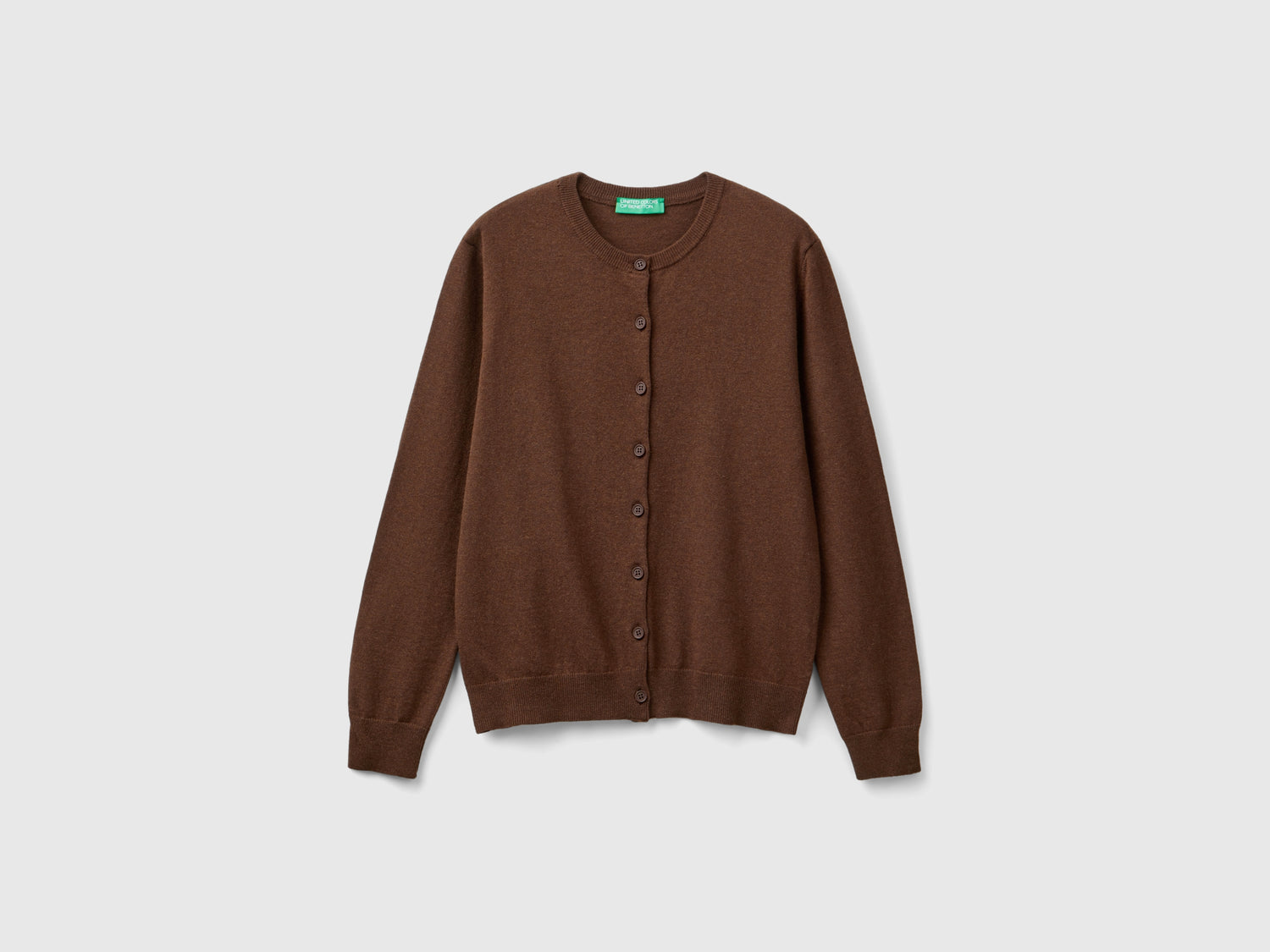 Cardigan in misto lana e cashmere da donna marrone scuro | Benetton Outlet