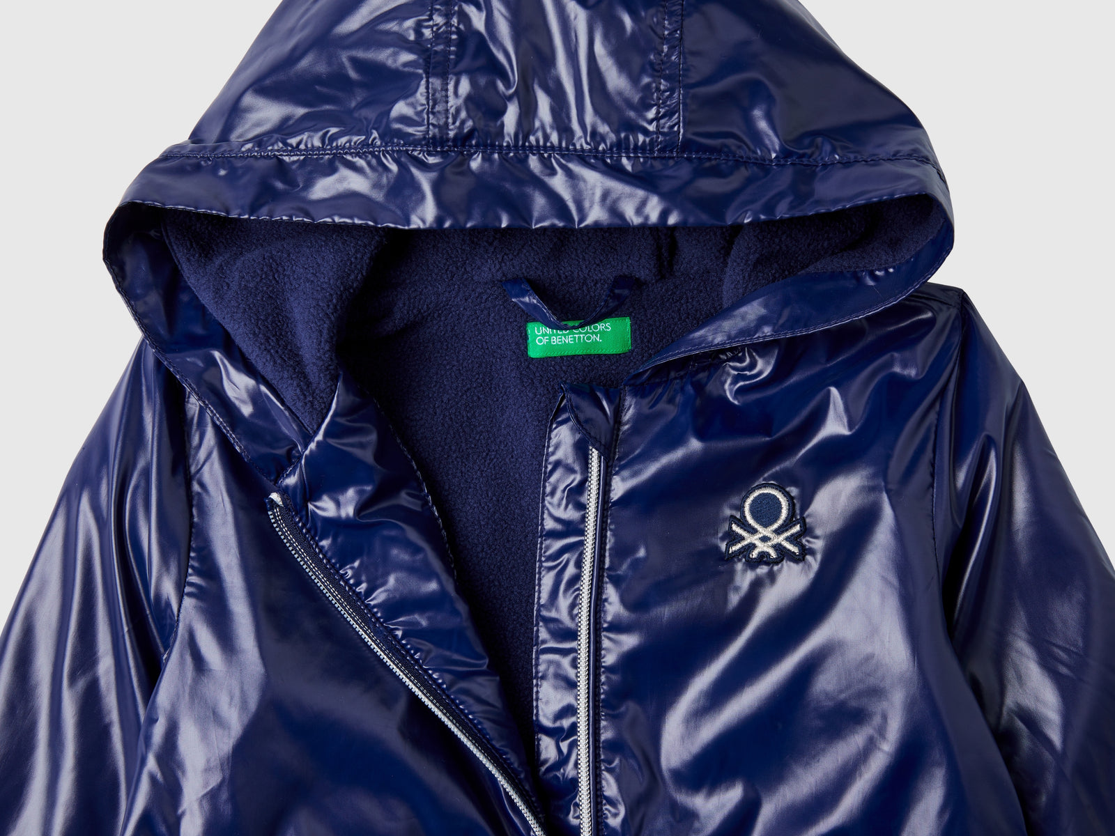 Giubbino lucido imbottito da bimba blu scuro 3 | Benetton Outlet