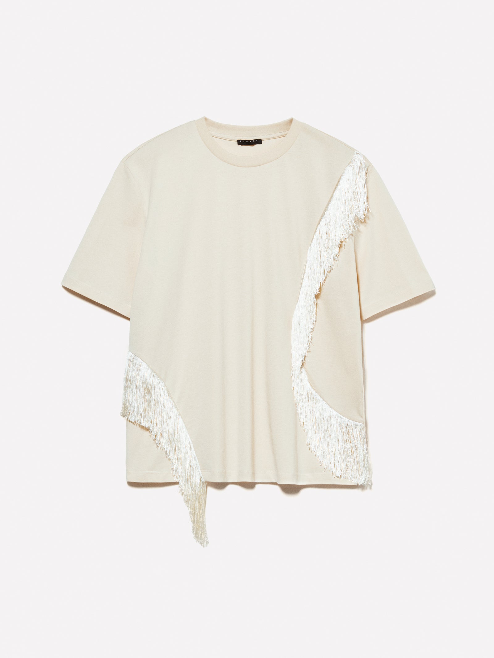 T-shirt sabbia con frange da donna beige | Sisley Outlet