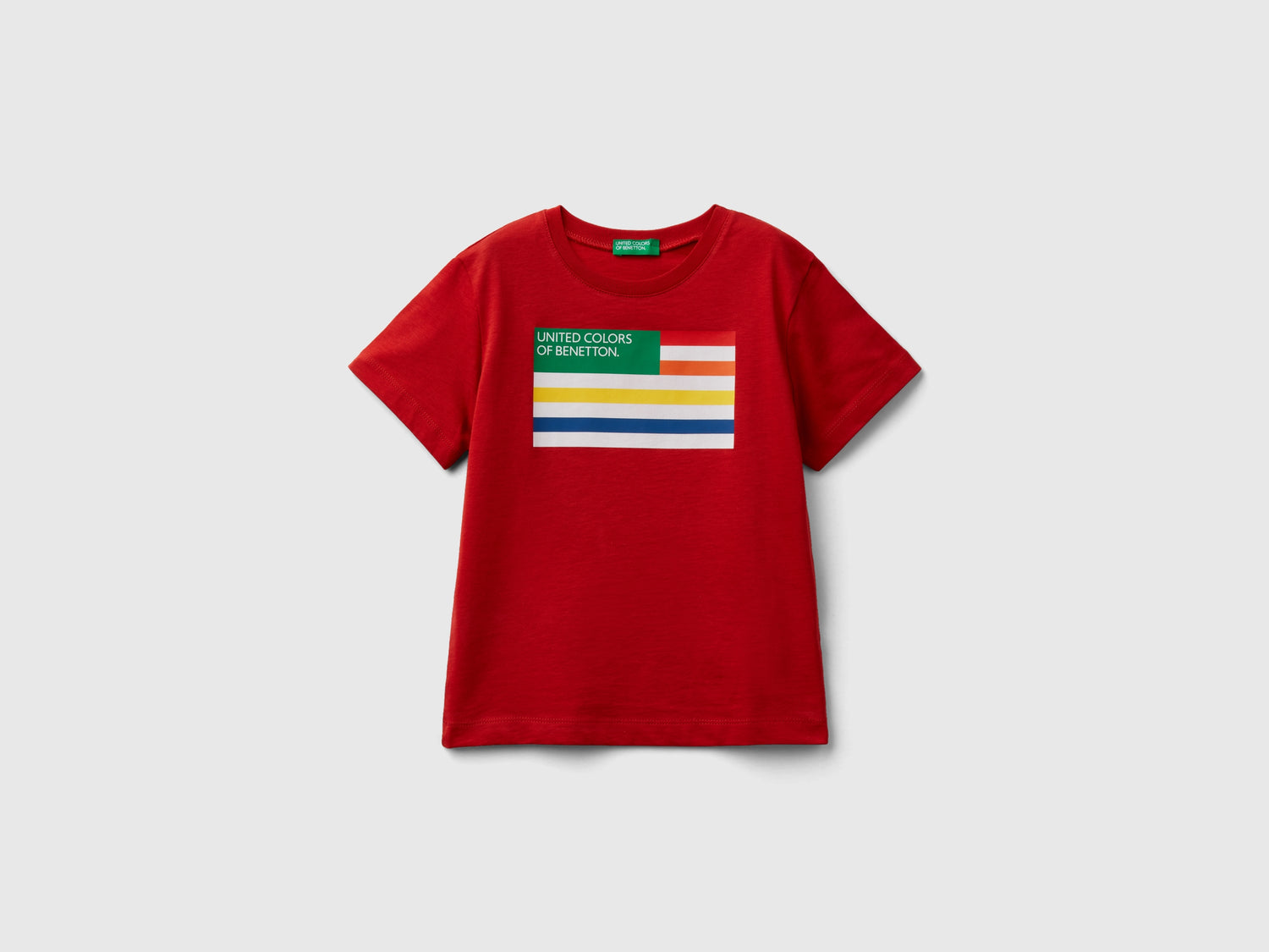 T-shirt 100% cotone bio con stampa da bimbo rosso mattone | Benetton Outlet