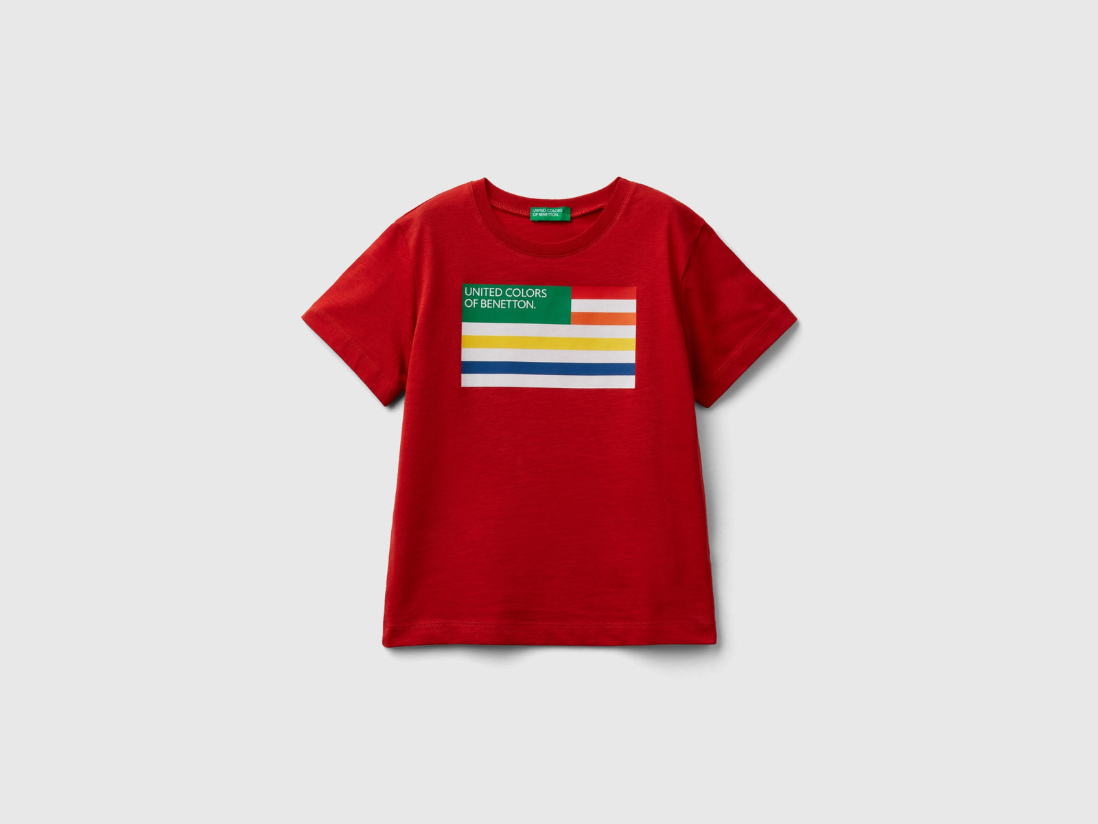 T-shirt 100% cotone bio con stampa da bimbo rosso mattone | Benetton Outlet