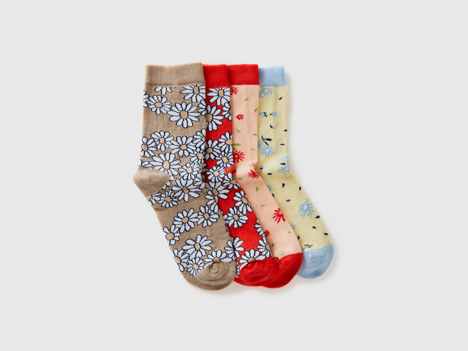 Set calzini jacquard a fiori da bambino multi-color | Benetton Outlet