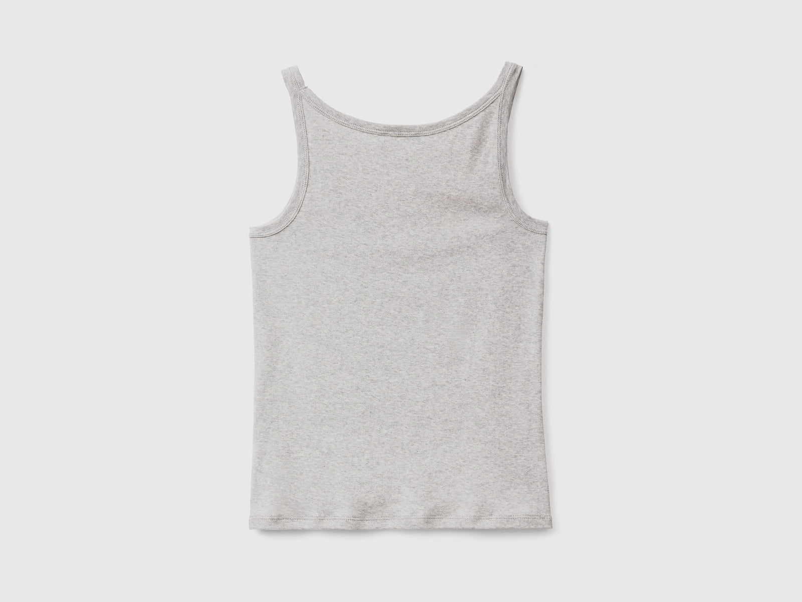 Canotta in puro cotone da donna grigio chiaro 2 | Benetton Outlet