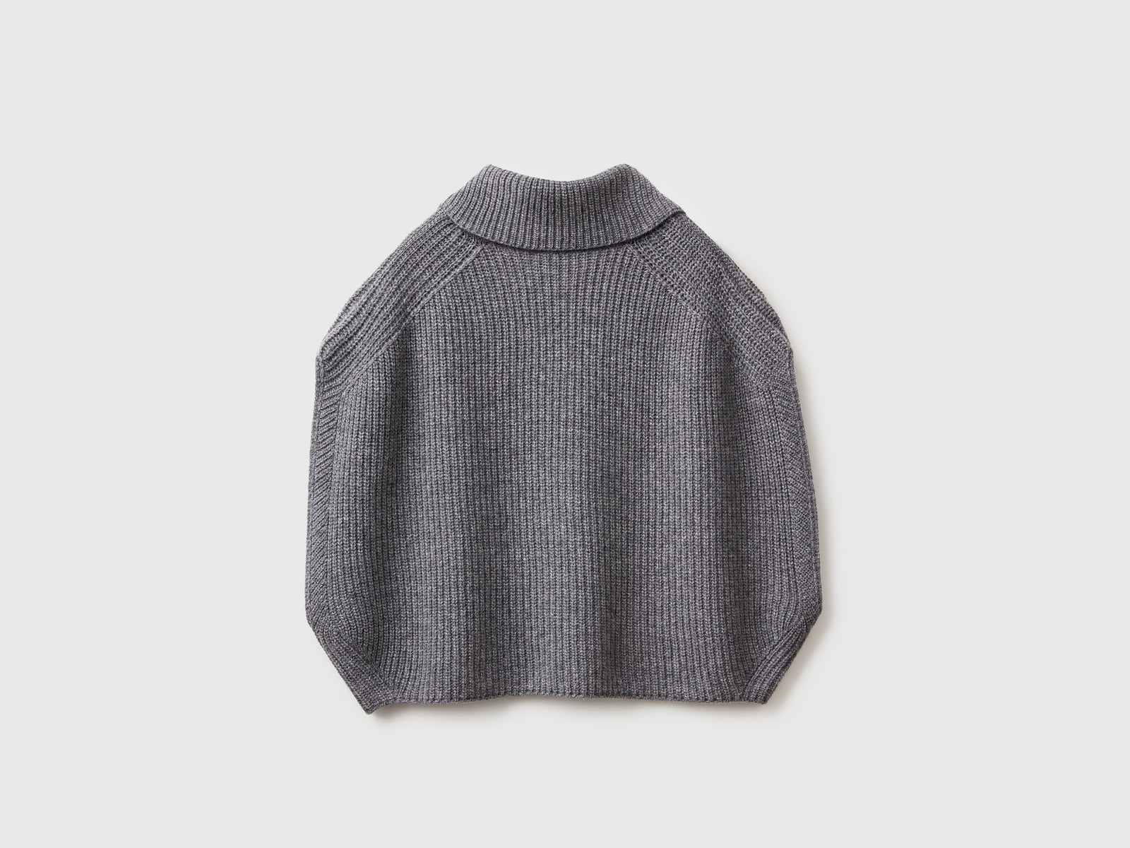 Mantella con collo alto da donna grigio scuro 2 | Benetton Outlet