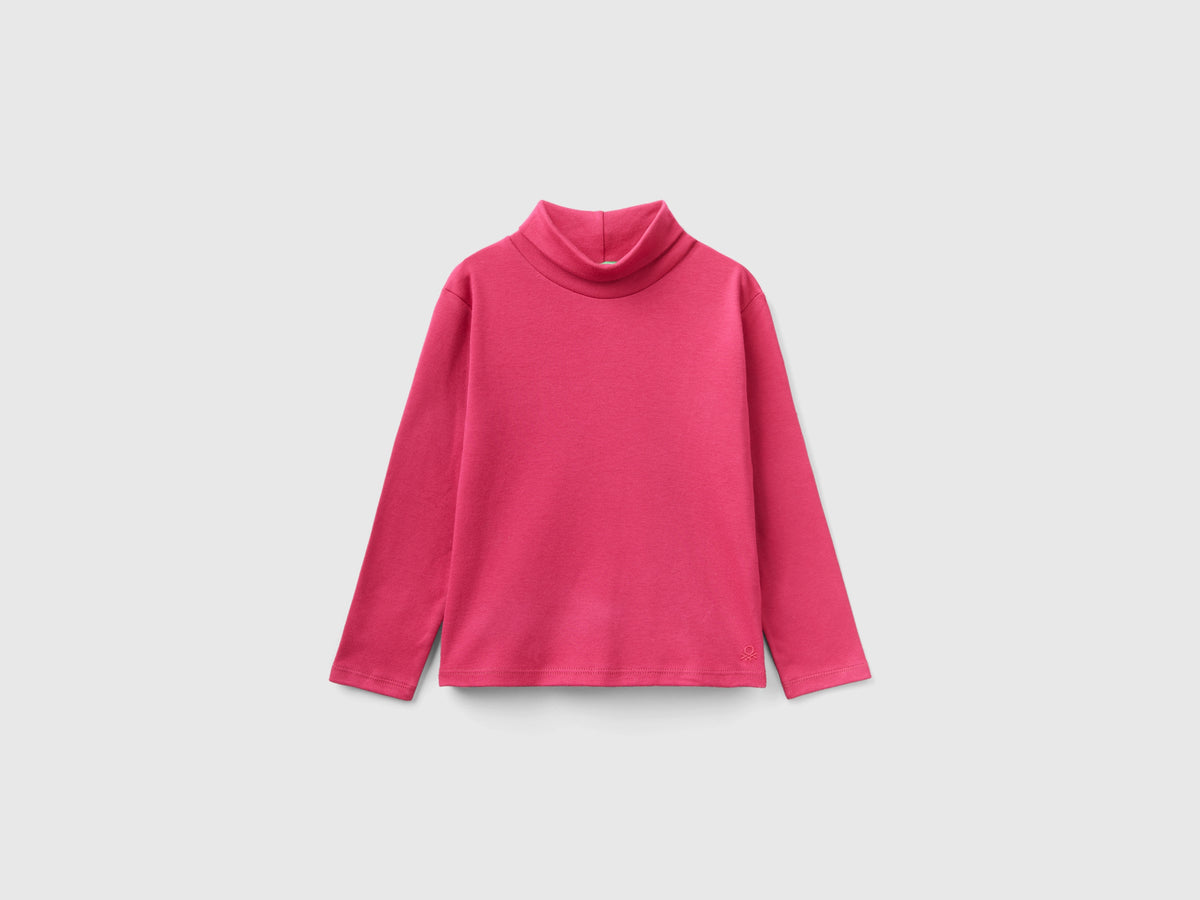T-shirt dolcevita in caldo cotone bio