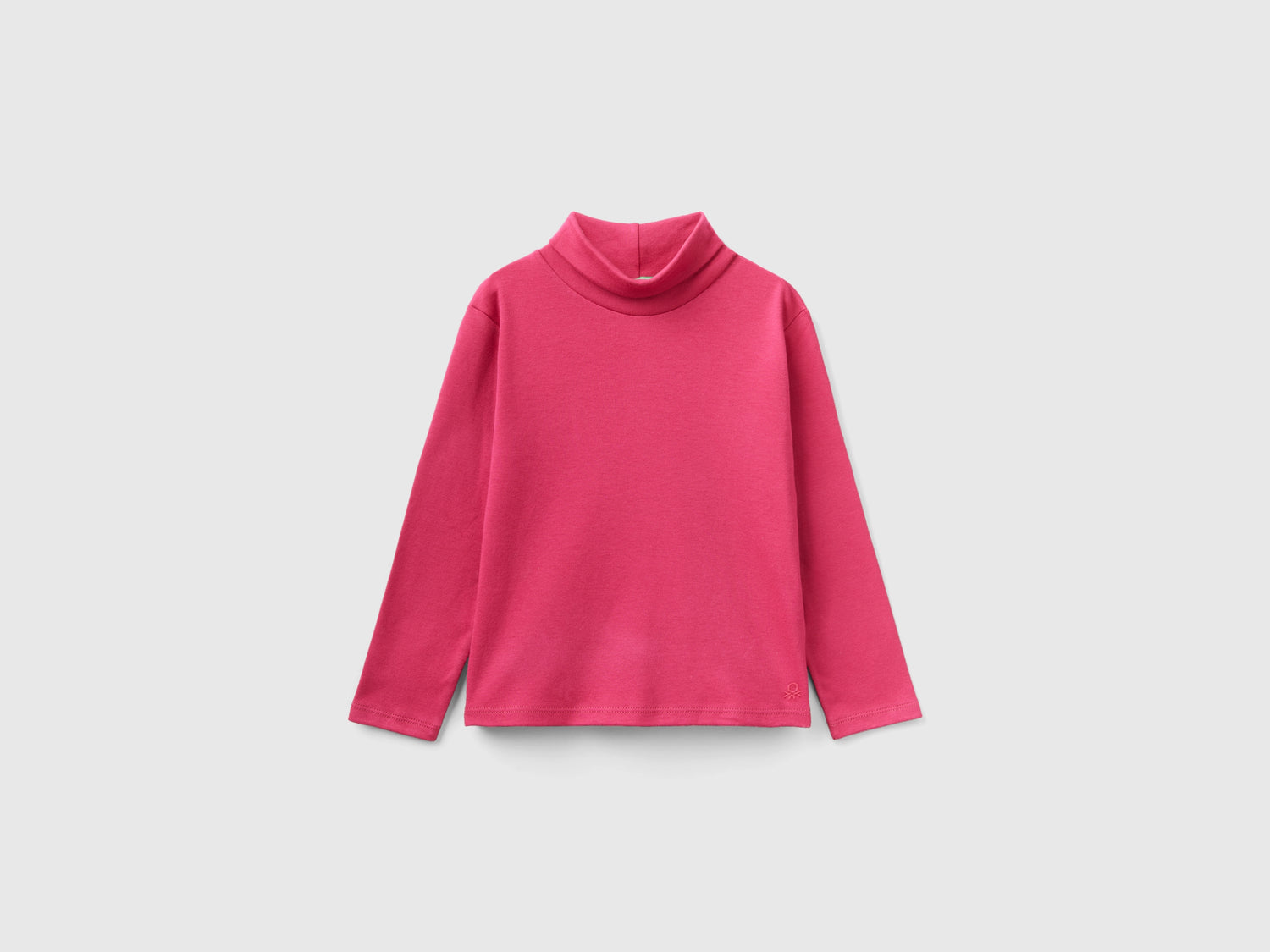 T-shirt dolcevita in caldo cotone bio da bimba ciclamino | Benetton Outlet