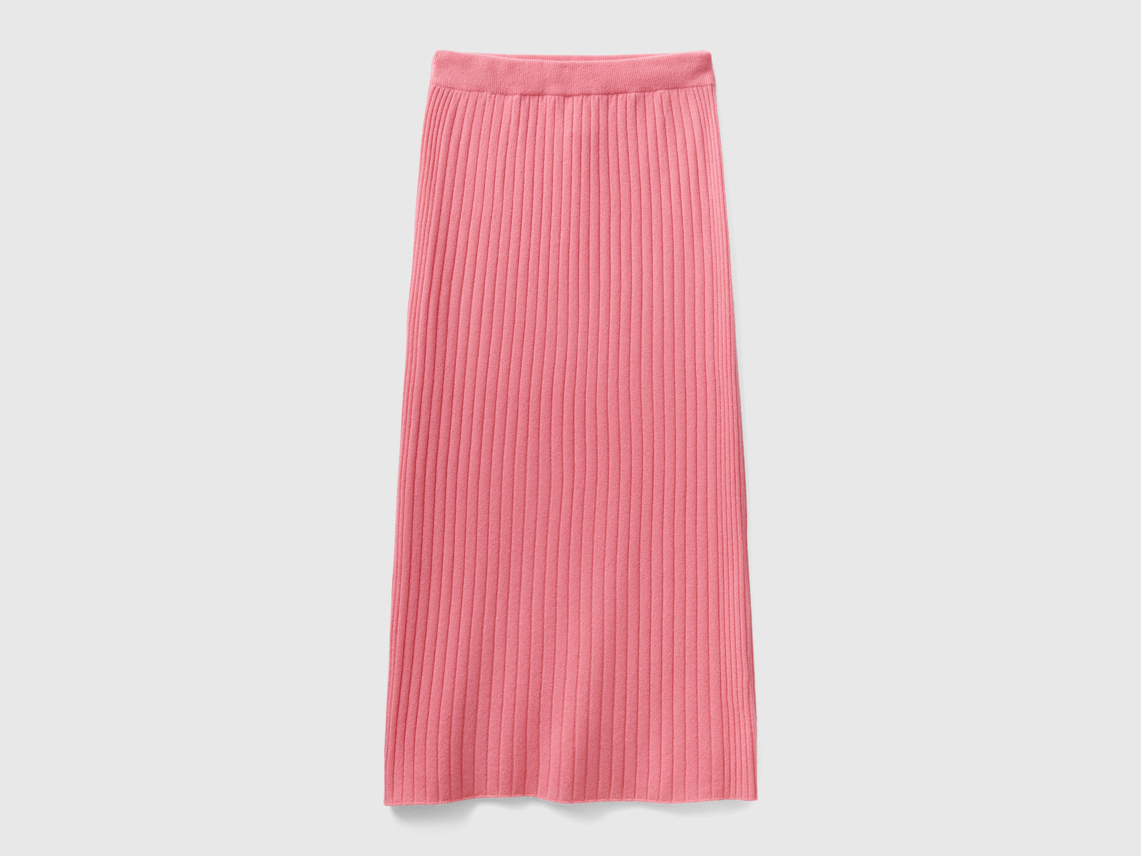 Gonna a tubino in maglia da donna salmone | Benetton Outlet