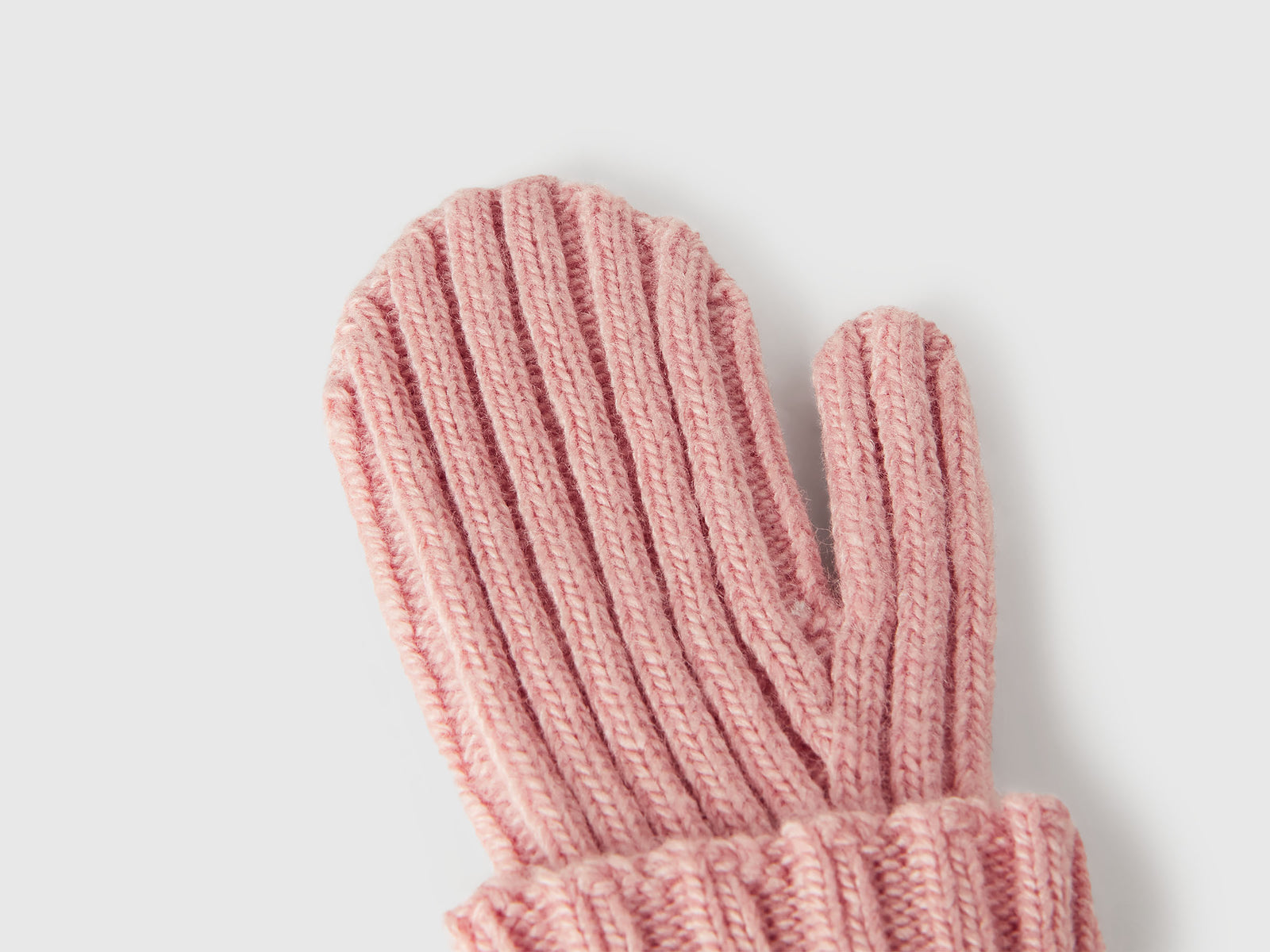 Muffole in misto lana da bimbo rosa tenue 2 | Benetton Outlet