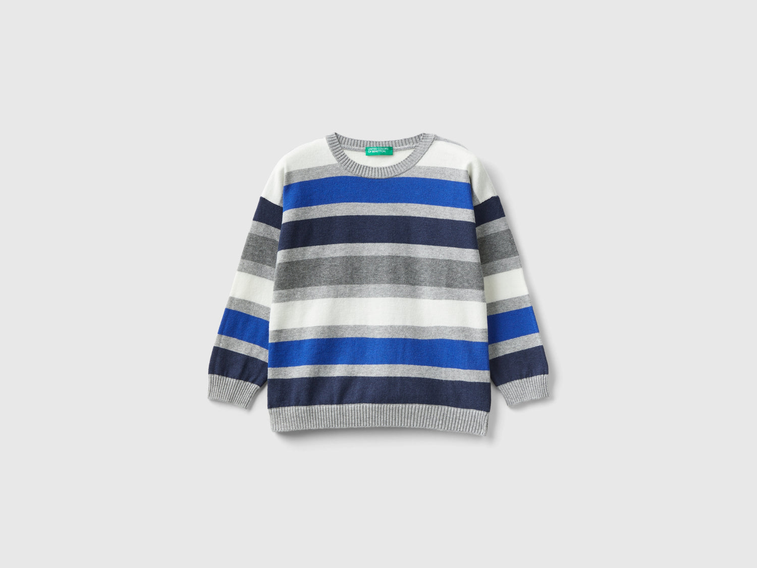 Maglia a righe da bimbo grigio chiaro | Benetton Outlet