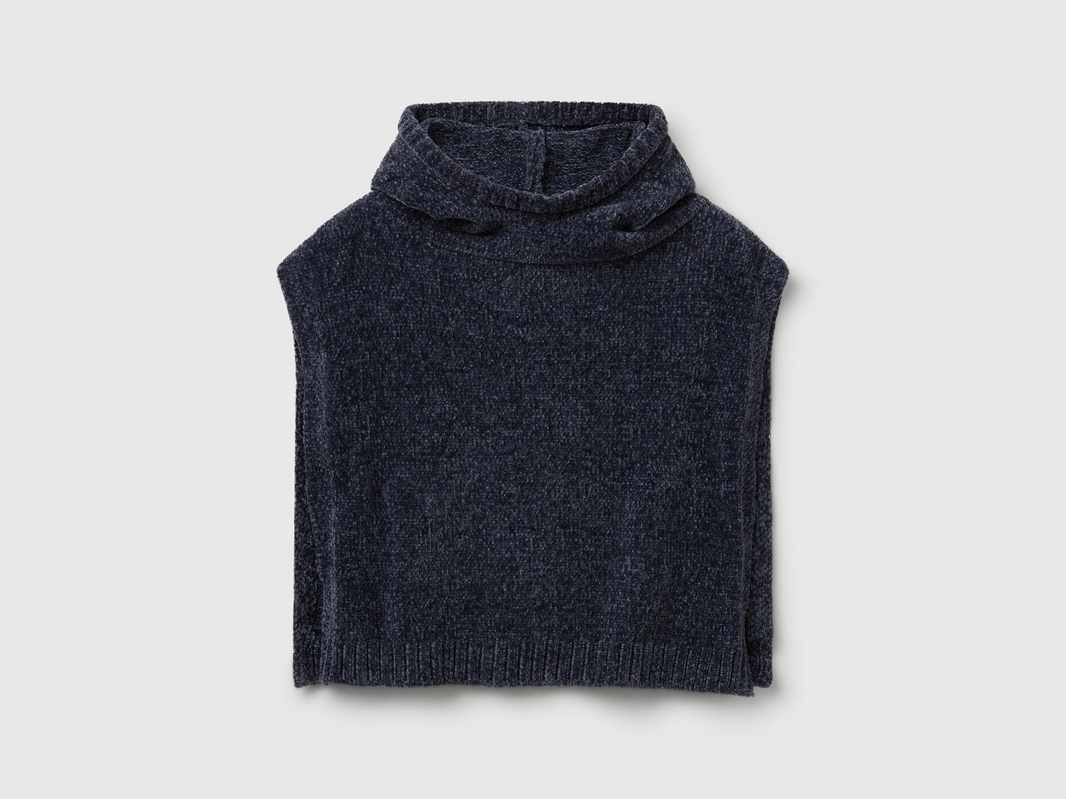 Poncho in ciniglia da bambina avio | Benetton Outlet