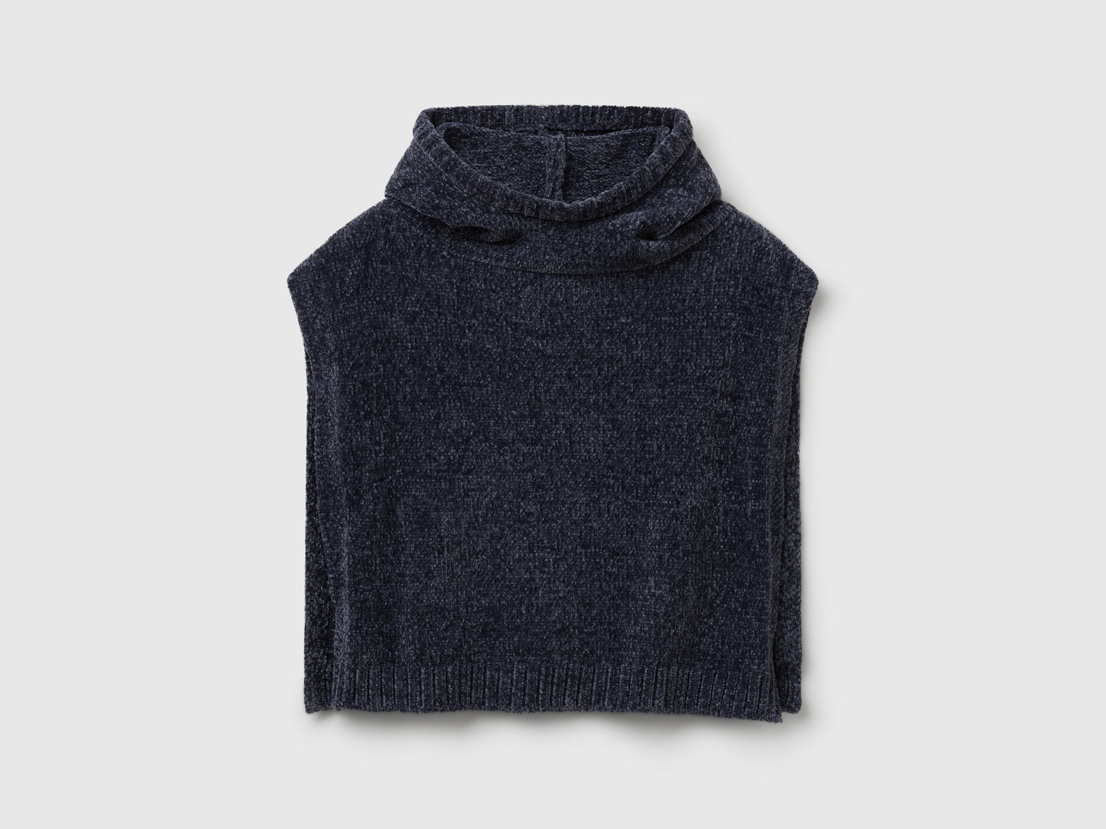 Poncho in ciniglia da bambina avio | Benetton Outlet