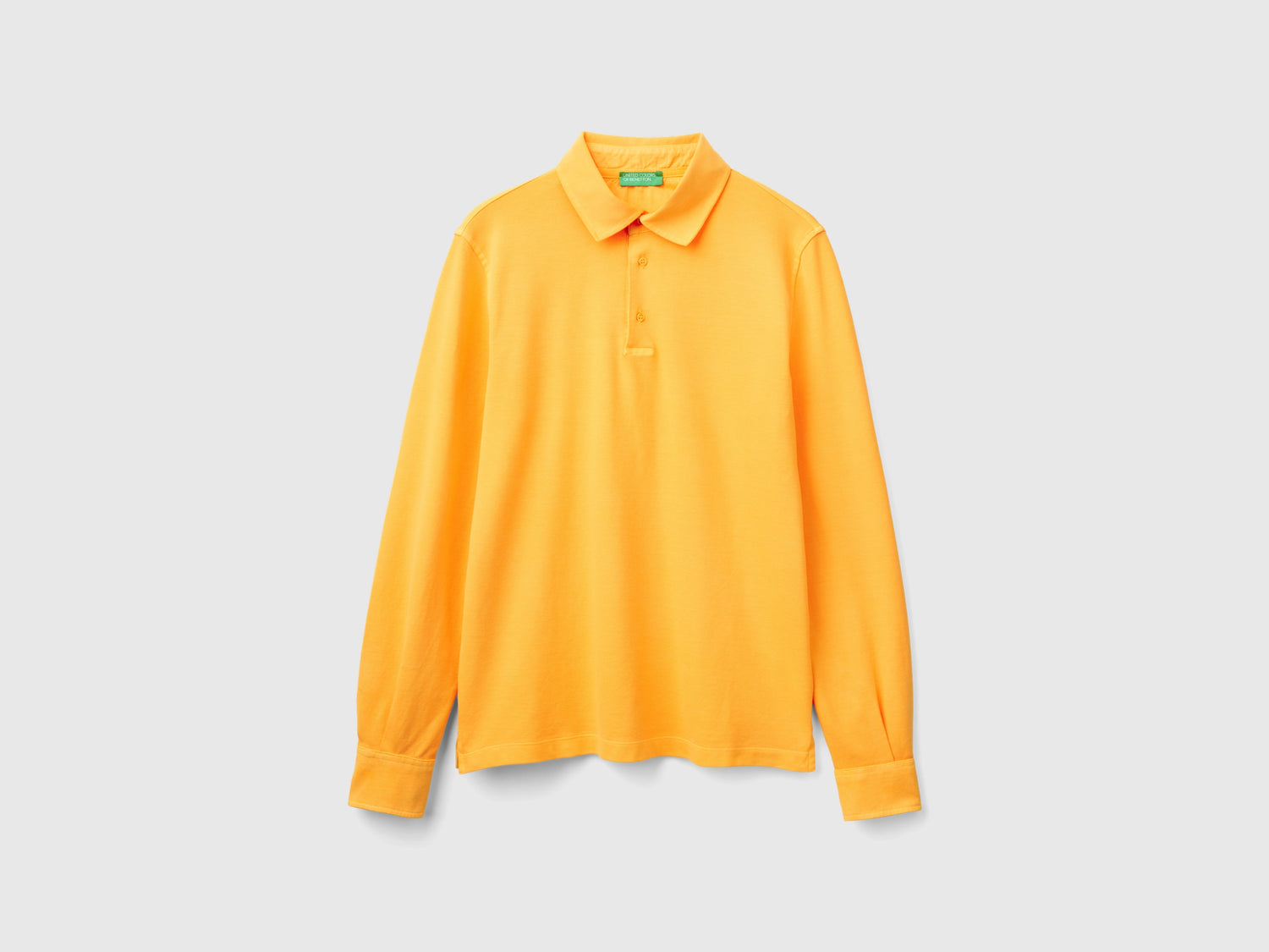 Polo in cotone bio stretch da uomo senape | Benetton Outlet