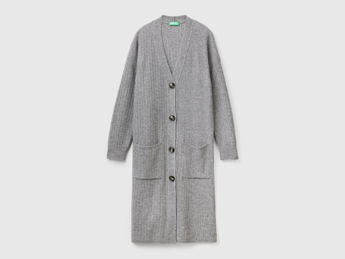 Long wool blend cardigan