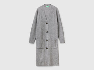 Long wool blend cardigan