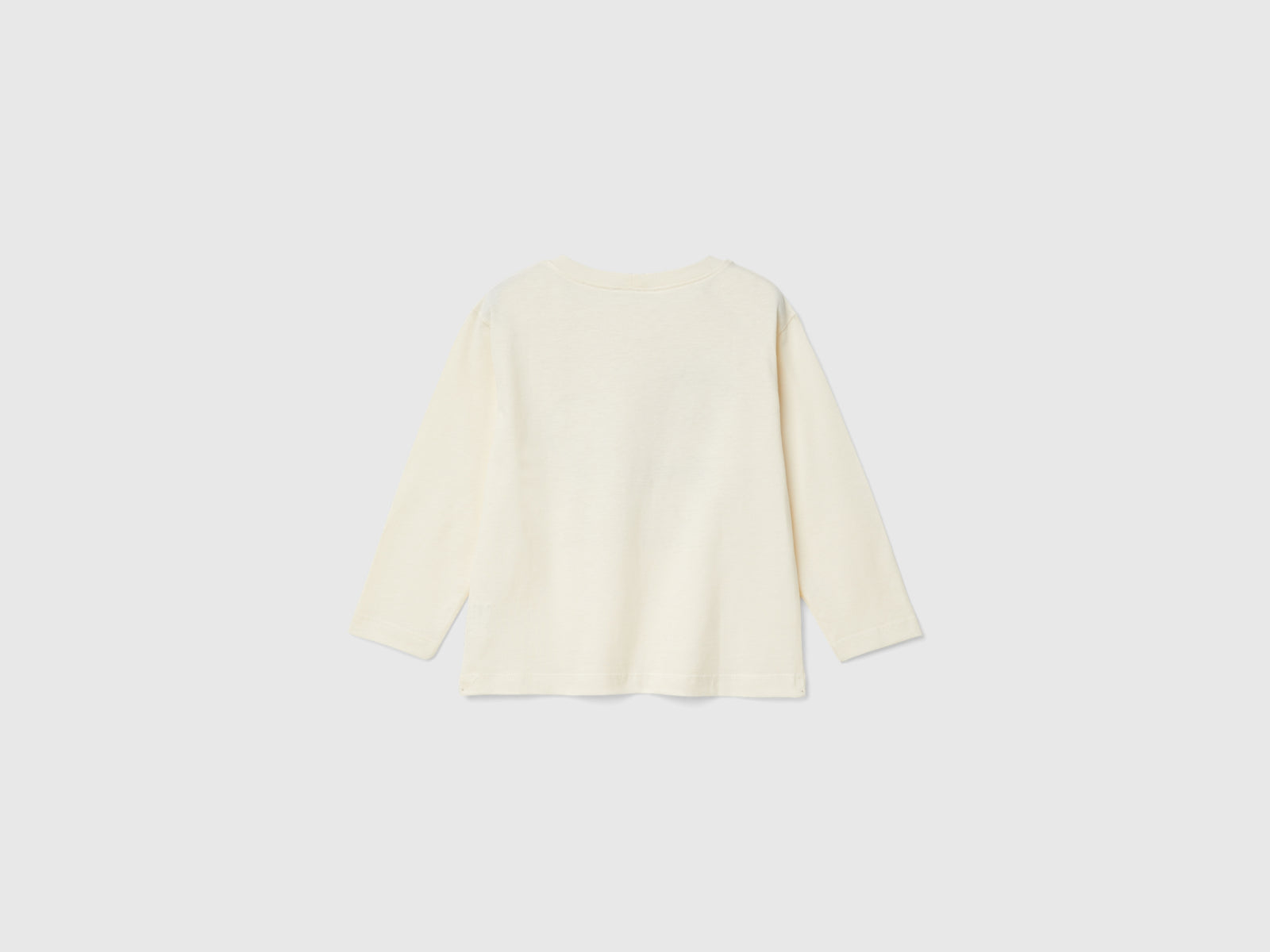 T-shirt con stampa in caldo cotone bio da bimbo bianco panna 2 | Benetton Outlet
