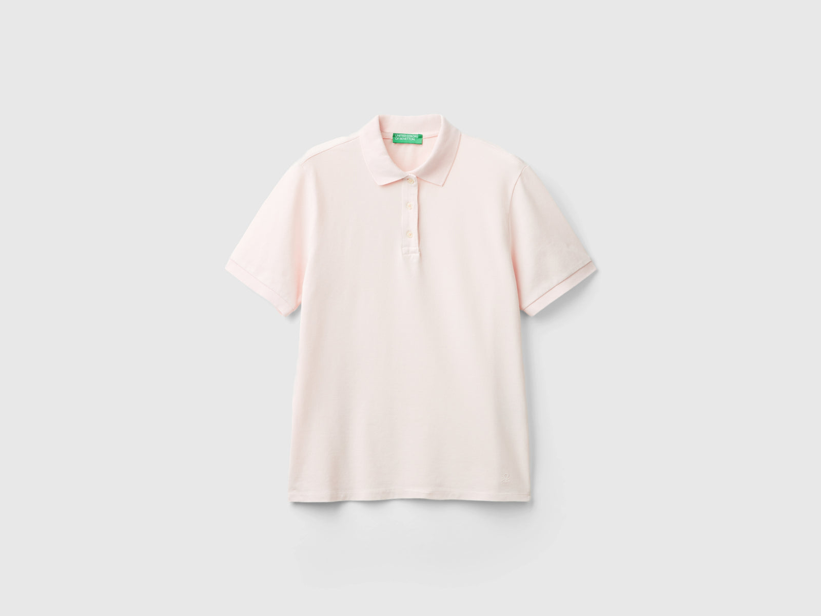 Polo in cotone bio stretch da donna rosa pastello | Benetton Outlet