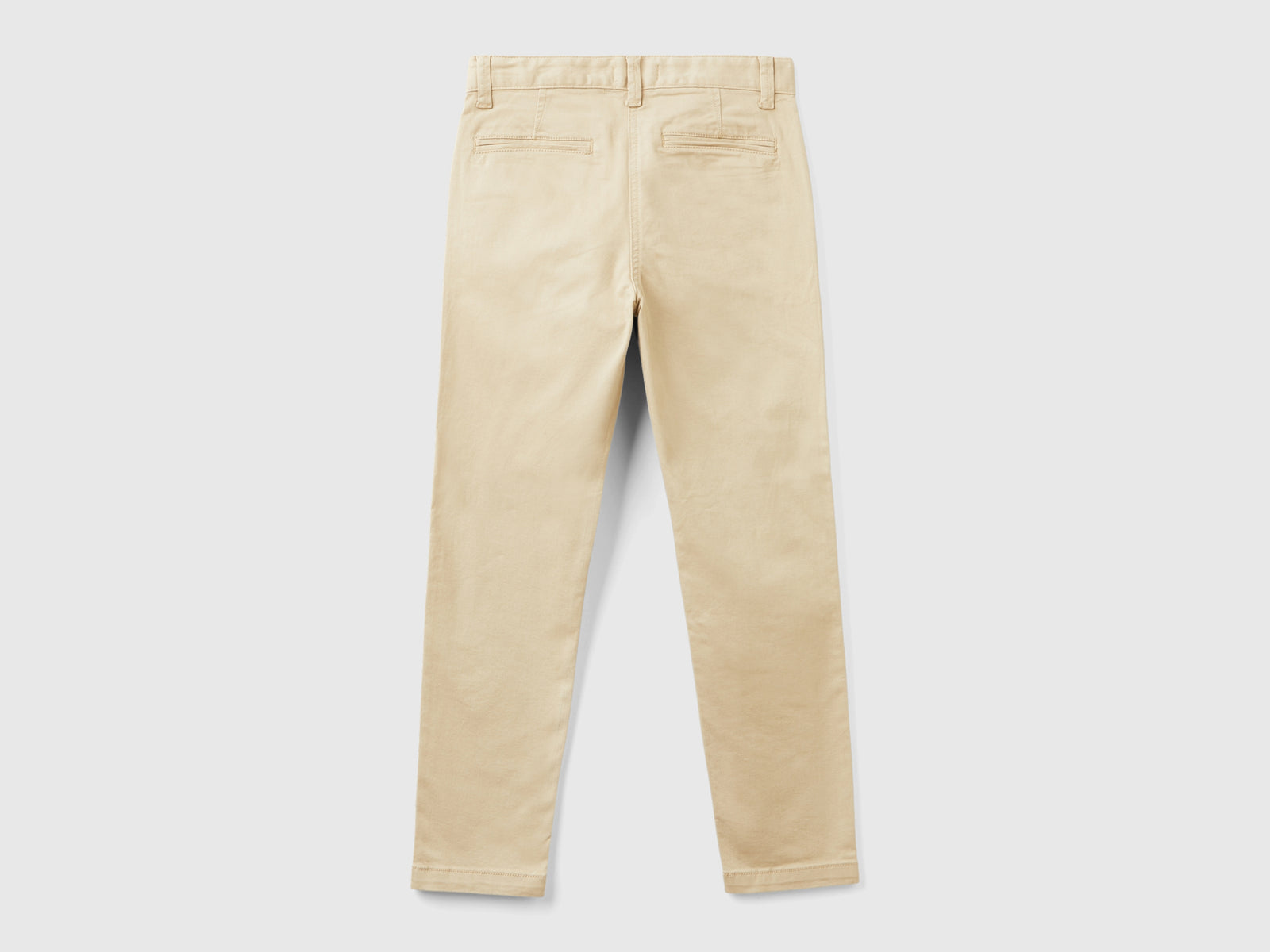 Slim fit chinos in stretch cotton da bambino beige 2 | Benetton Outlet