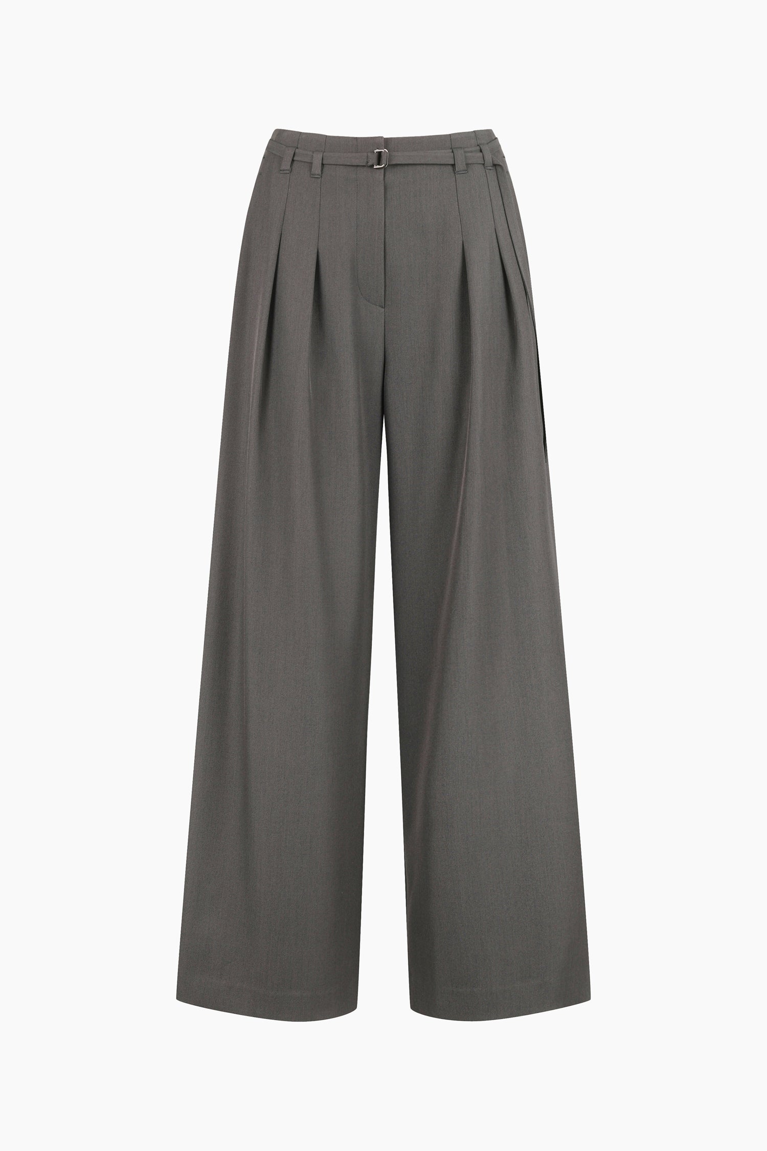 Pantaloni a vita alta con cintura da donna grigio | Sisley Outlet
