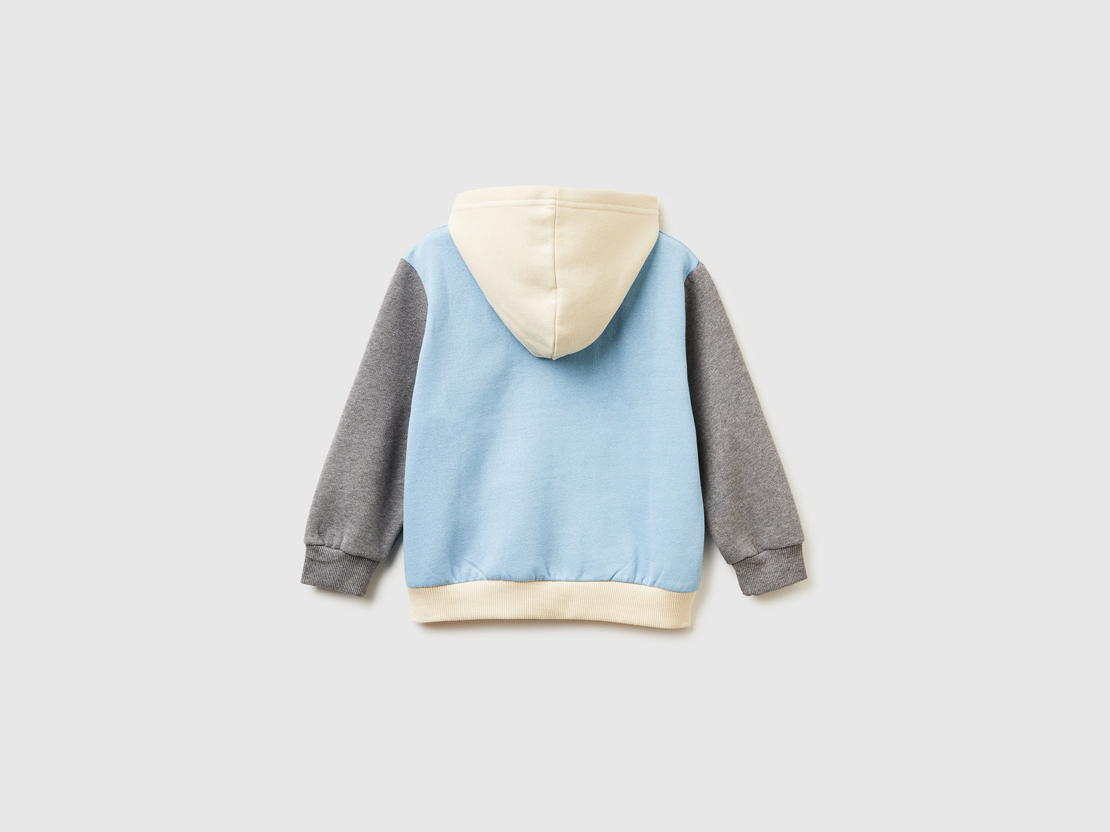 Felpa con cappuccio e zip da bimbo azzurro 2 | Benetton Outlet