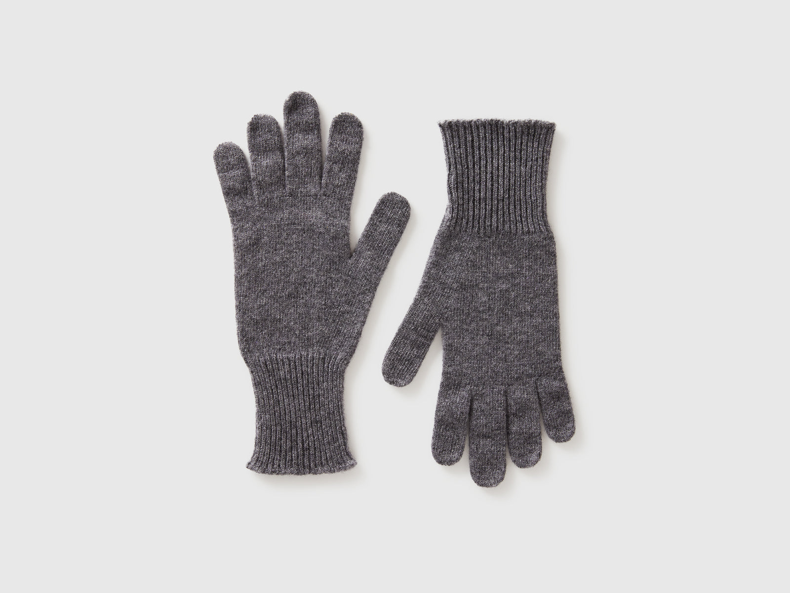 Guanti in pura lana Merino da donna grigio scuro | Benetton Outlet