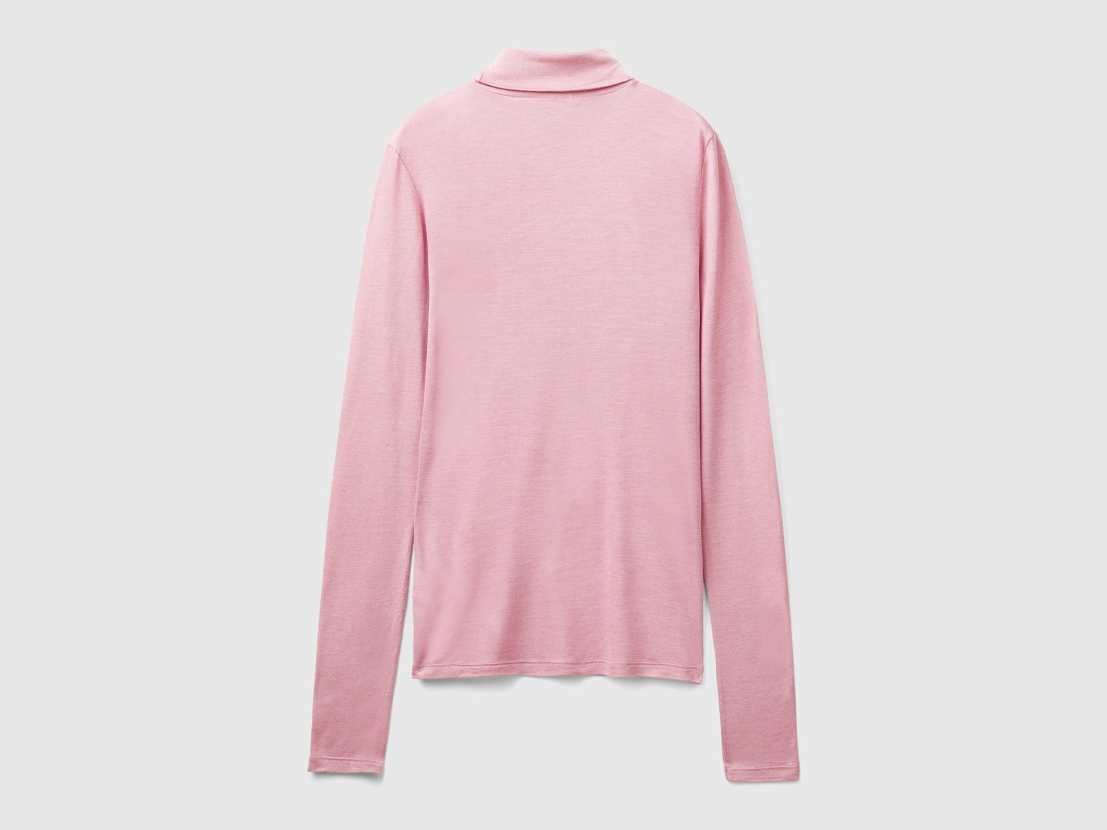 T-shirt lupetto in misto viscosa e cashmere da donna rosa 2 | Benetton Outlet