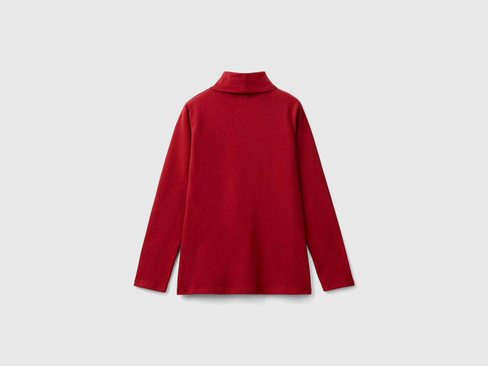 T-shirt stretch con collo alto da bambina rosso 2 | Benetton Outlet