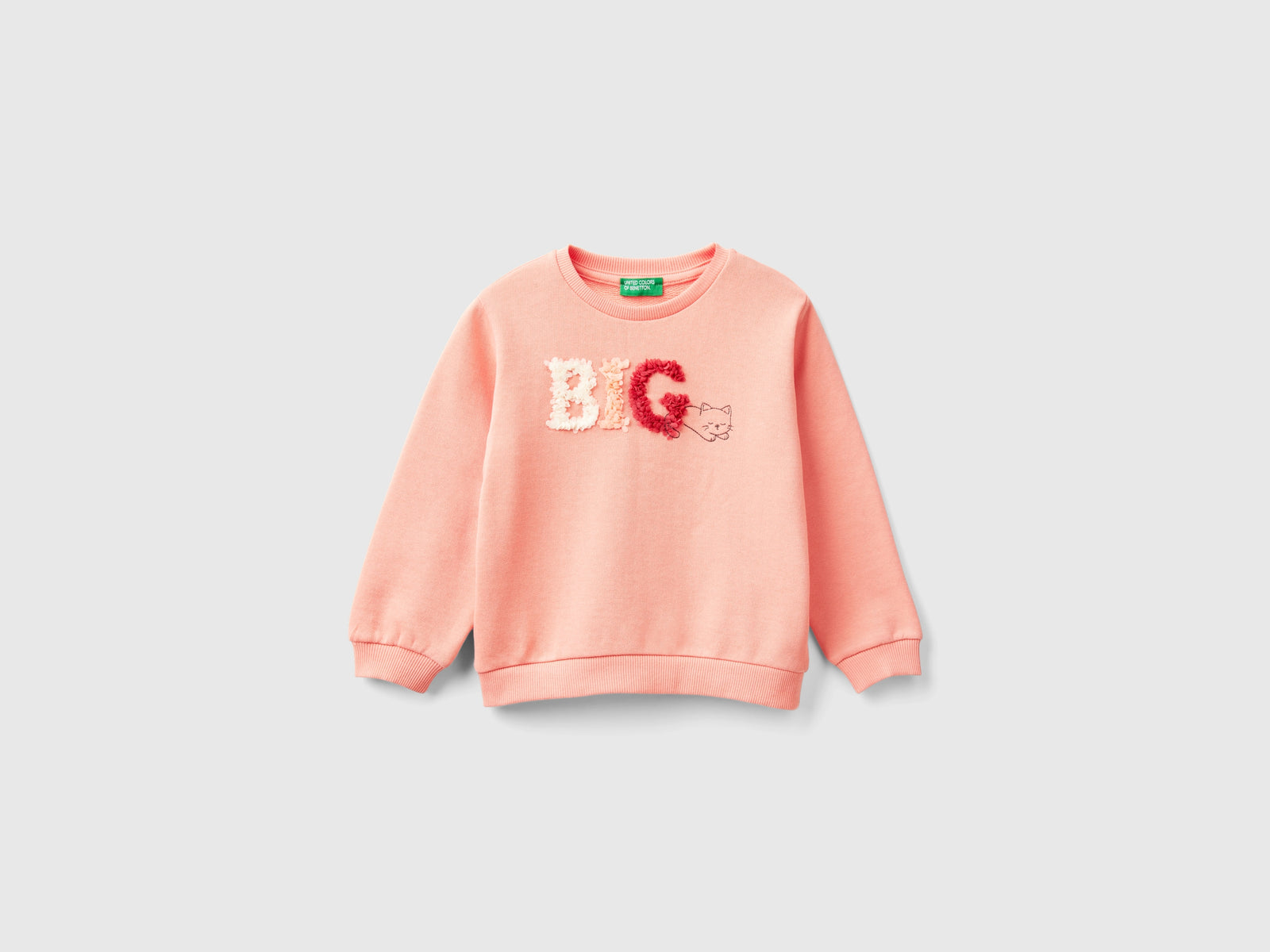 Felpa con applicazione effetto petali da bimba pesca | Benetton Outlet