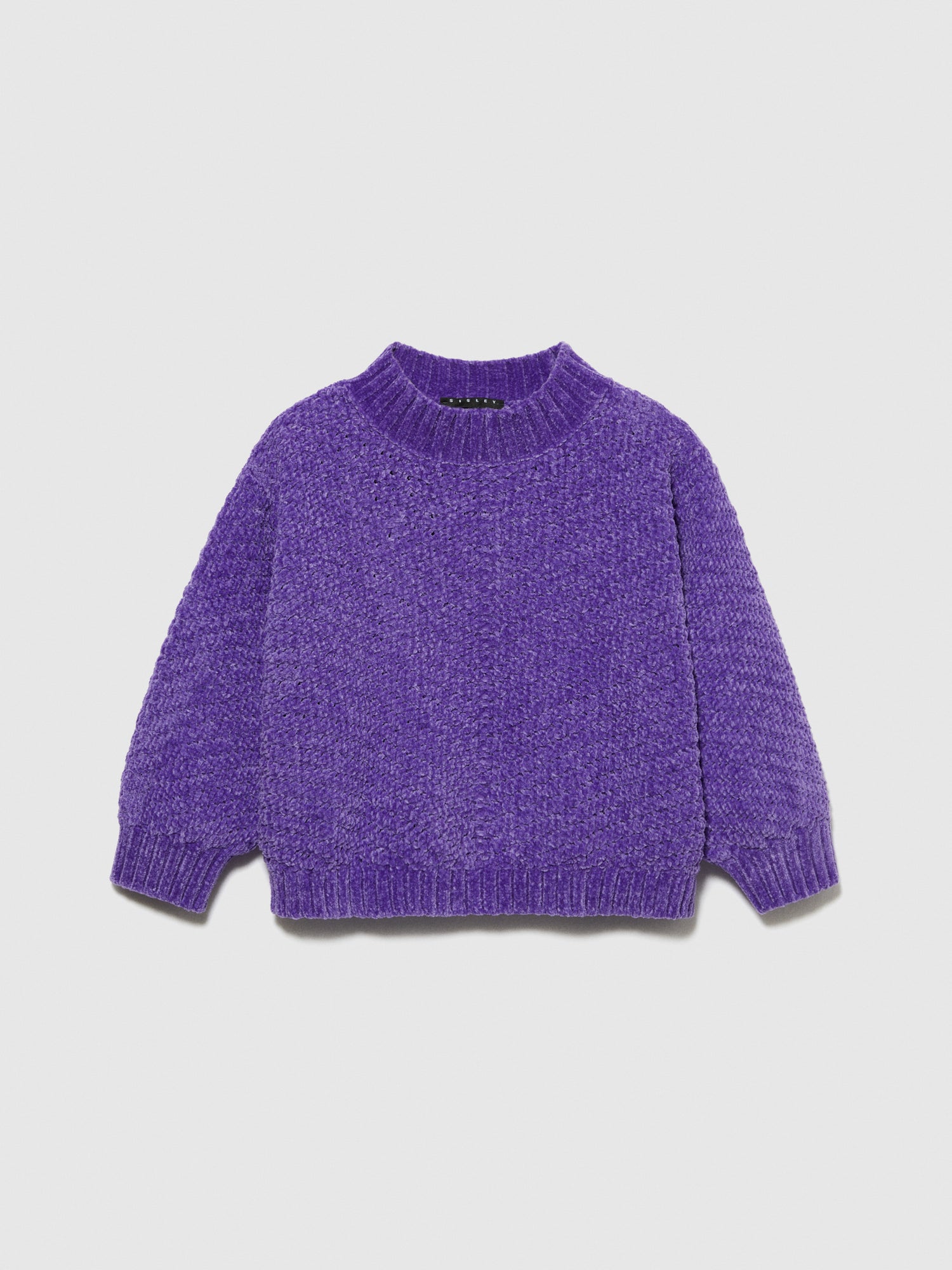 Maglia cropped in ciniglia da bambina viola | Sisley young Outlet
